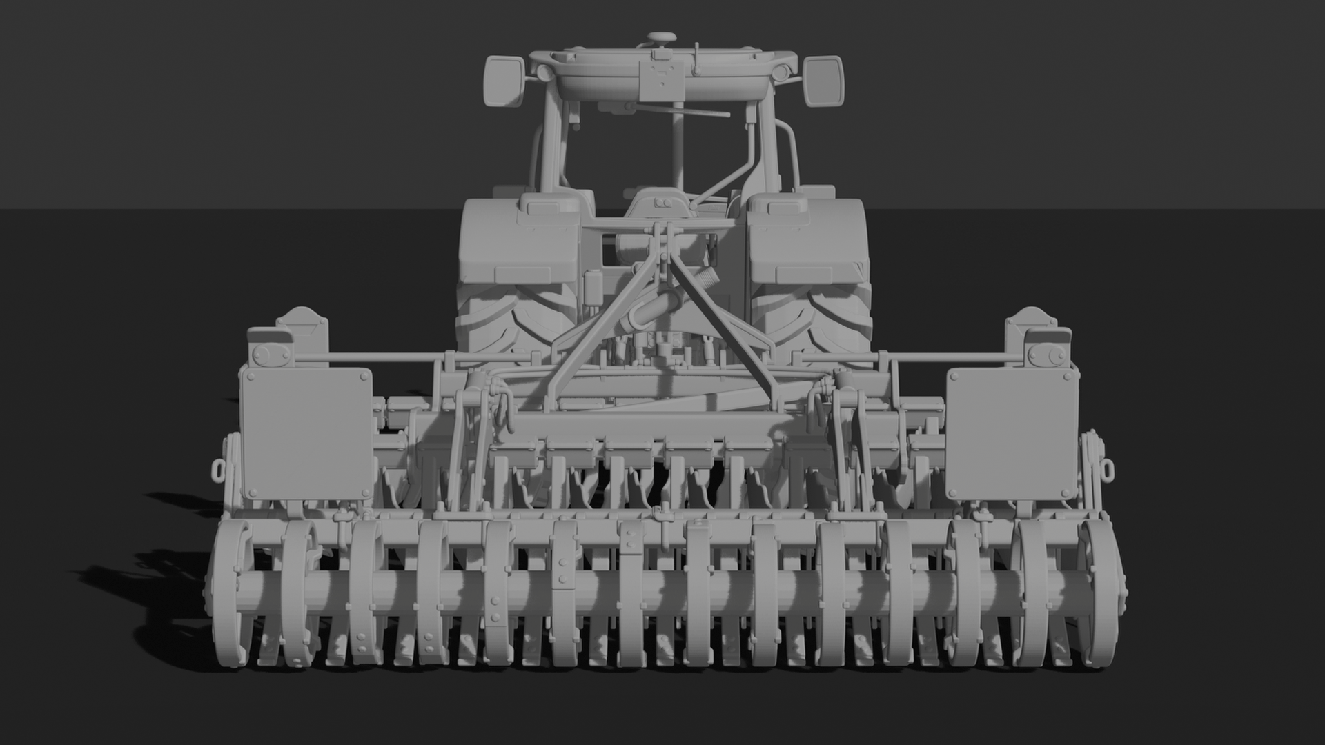 Fendt 1000 Vario Tractor with Seed Drill STL 3D Print Model