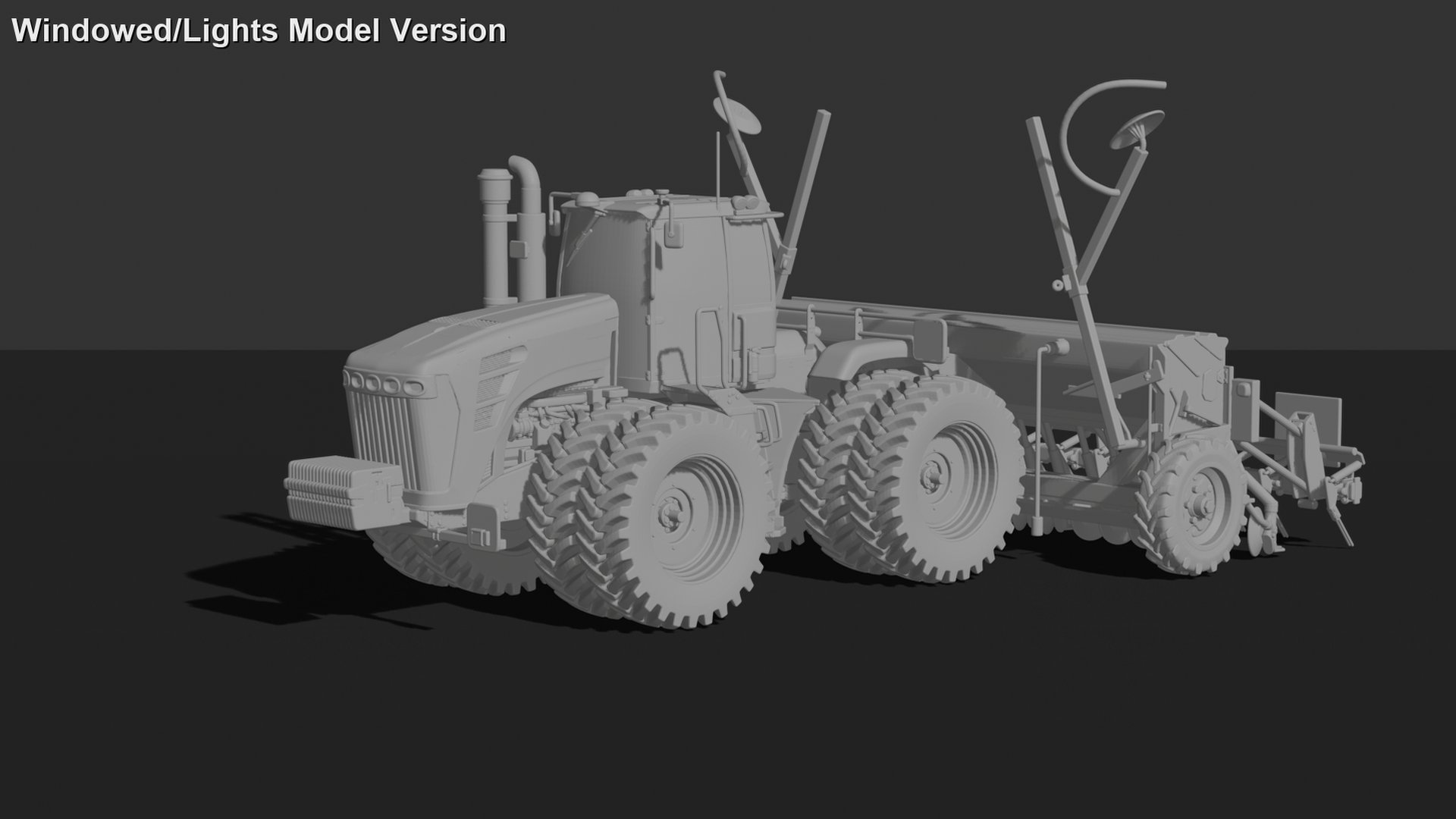 Kirovets K-744 Tractor with Seed Drill STL 3D Print Model