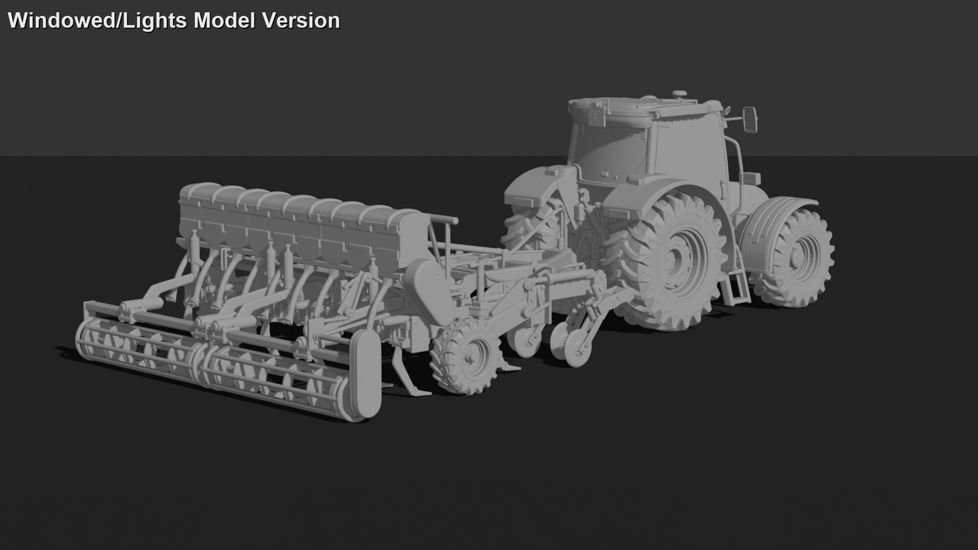 Valtra T Series Tractor with Seed Drill STL 3D Print Model