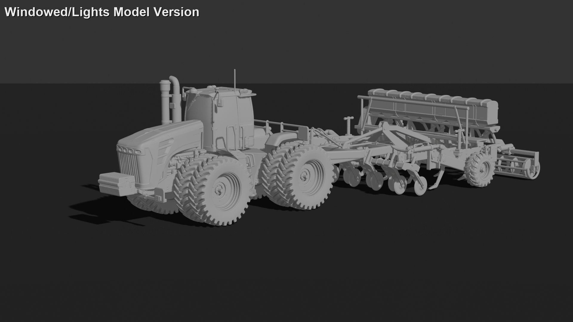 John Deere 9RX Tractor with Seed Drill STL 3D Print Model
