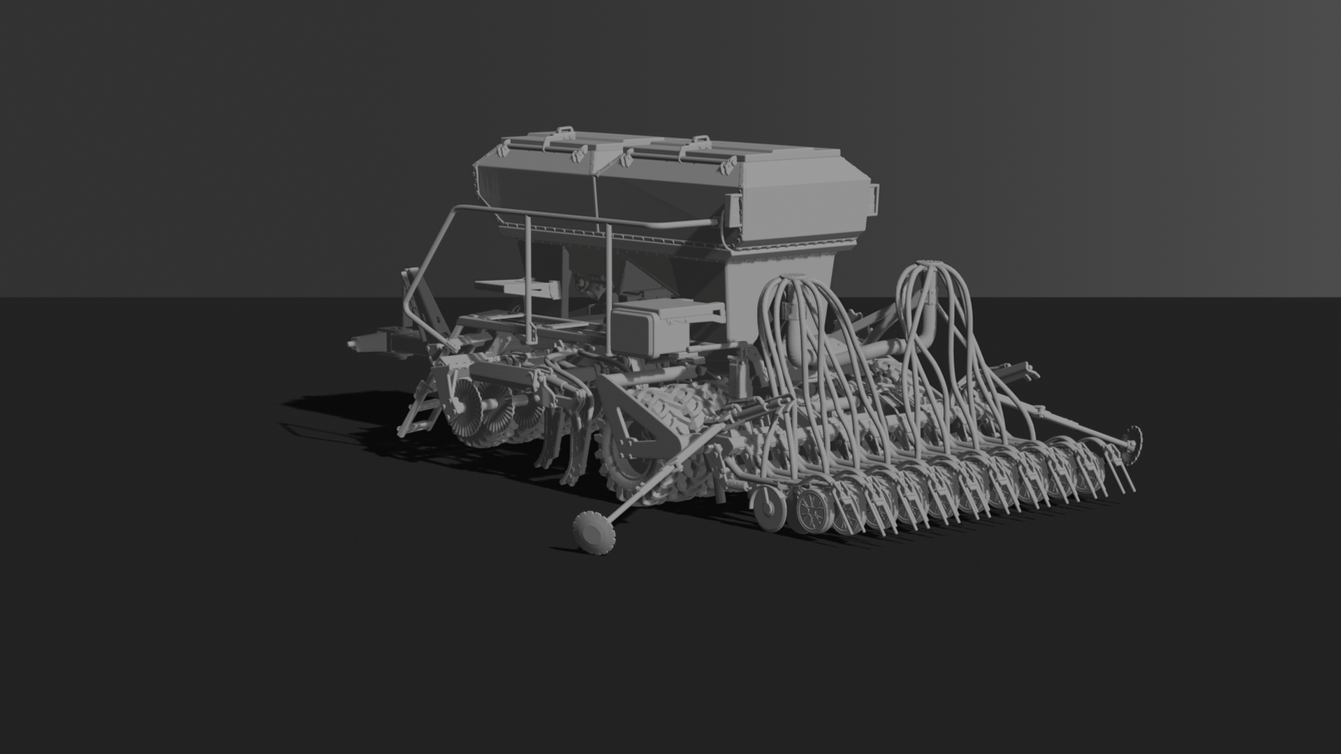 Trailed Pneumatic Planter Seeder STL 3D Print Model