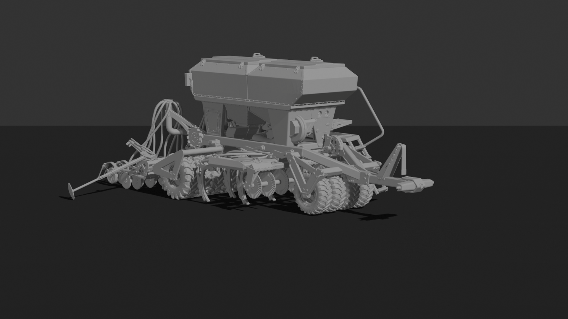 Trailed Pneumatic Planter Seeder STL 3D Print Model