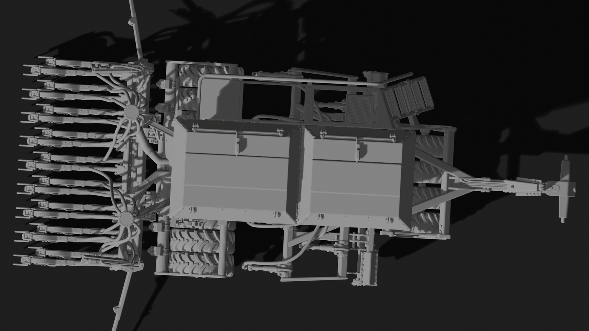 Trailed Pneumatic Planter Seeder STL 3D Print Model