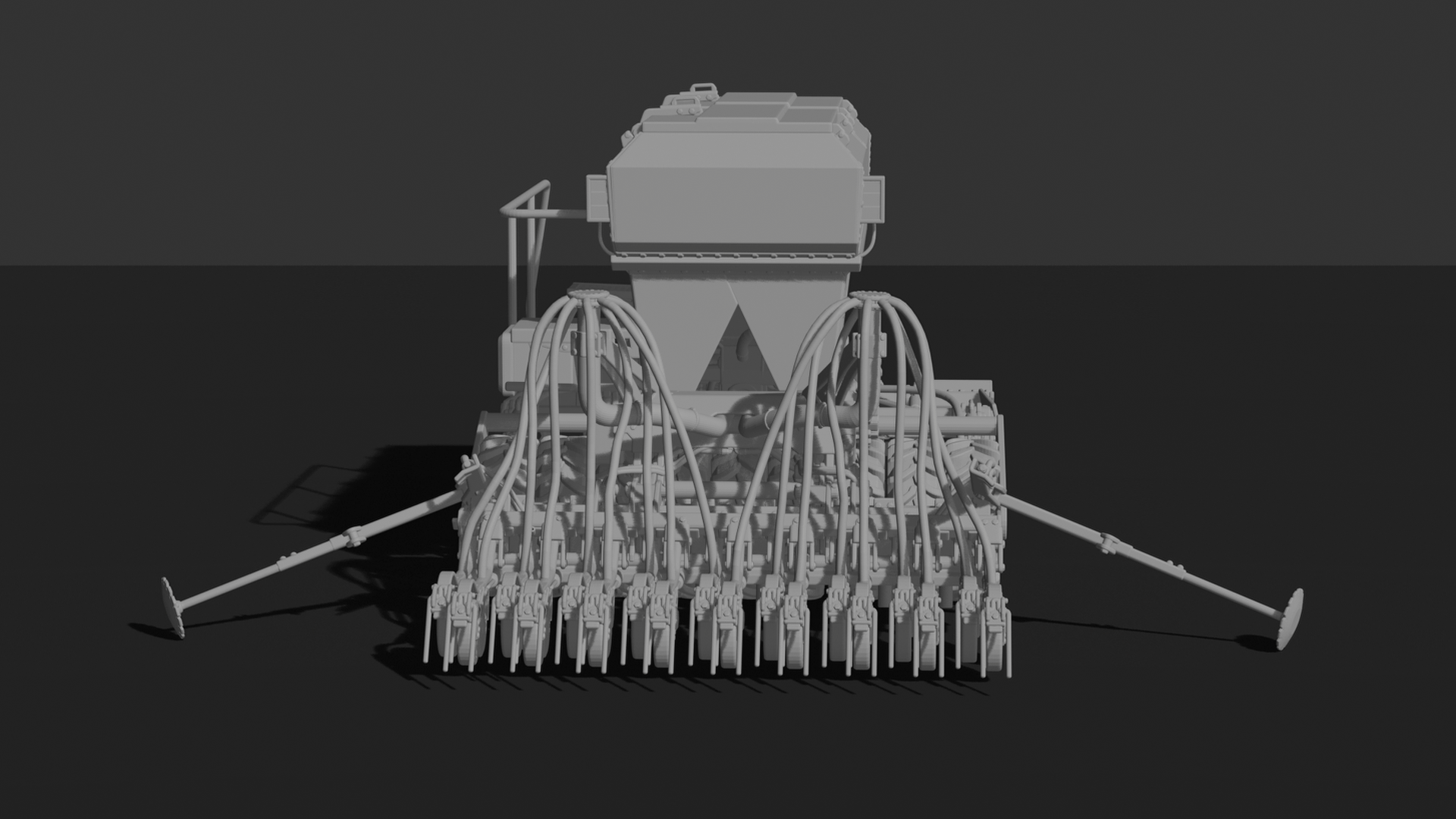Trailed Pneumatic Planter Seeder STL 3D Print Model