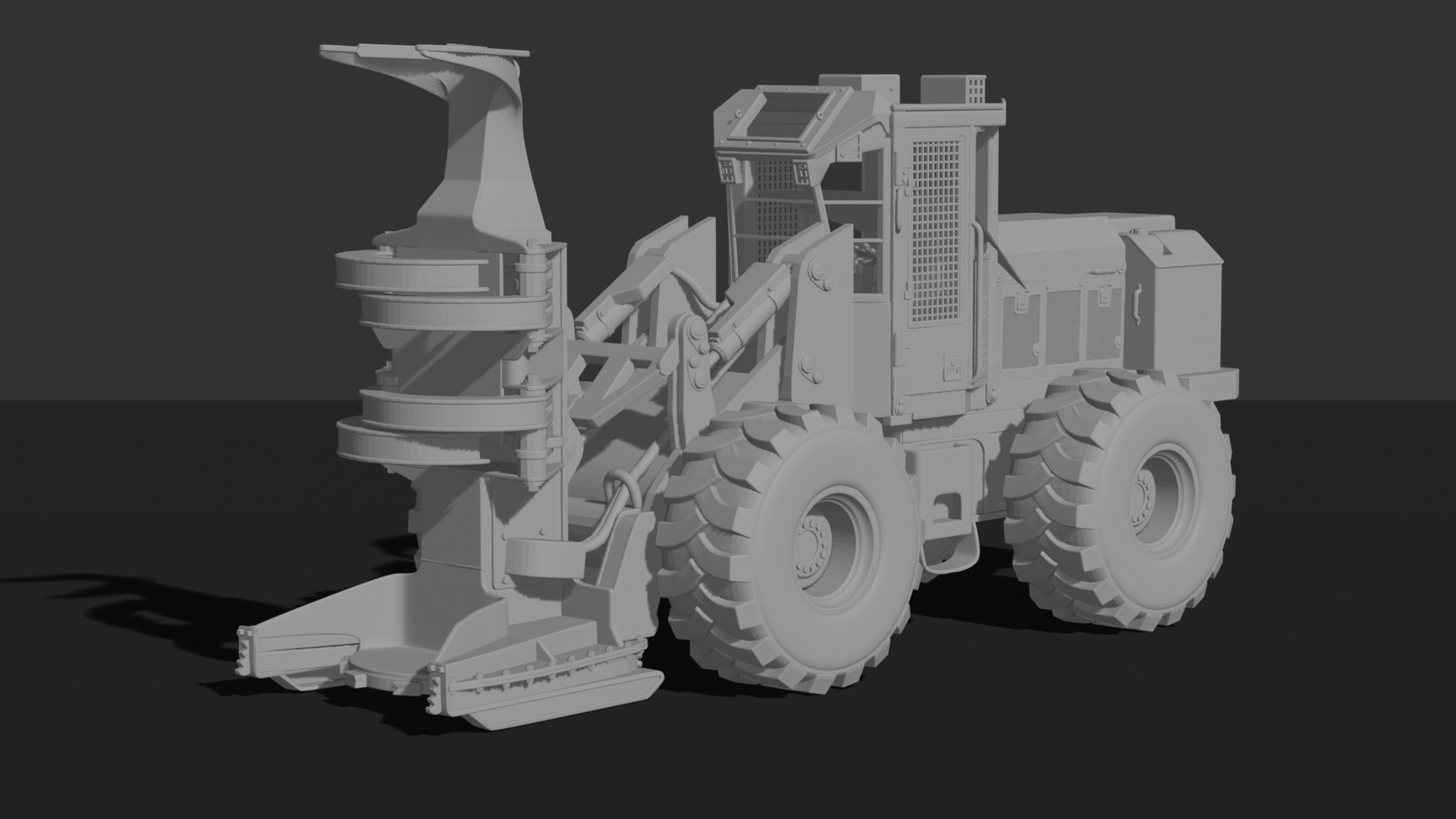 Tigercat 860C Wheeled Feller Buncher STL 3D Print Model