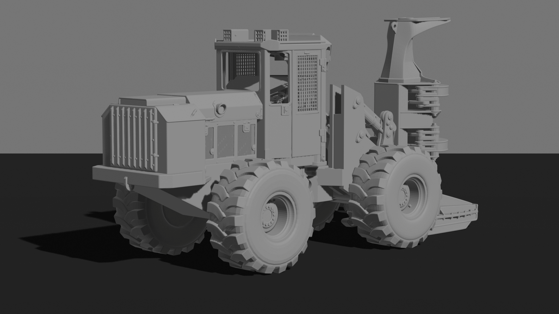 Tigercat 860C Wheeled Feller Buncher STL 3D Print Model