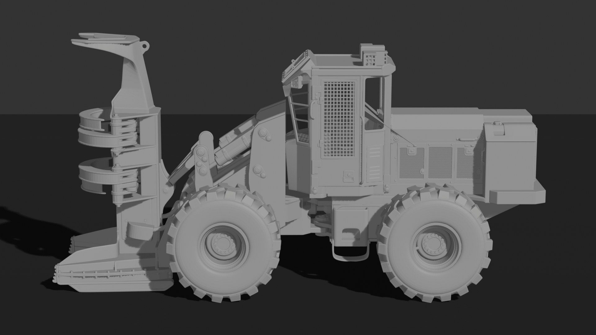 Tigercat 860C Wheeled Feller Buncher STL 3D Print Model