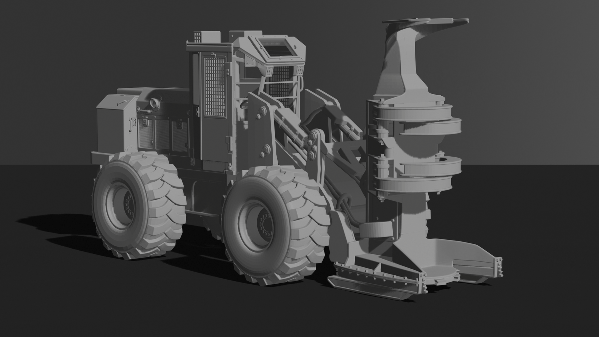 Tigercat 860C Wheeled Feller Buncher STL 3D Print Model