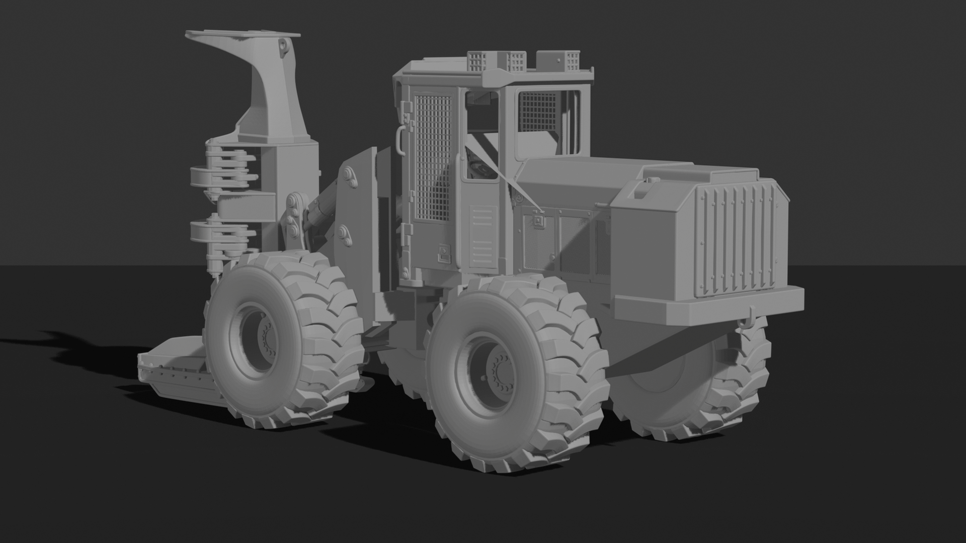 Tigercat 860C Wheeled Feller Buncher STL 3D Print Model