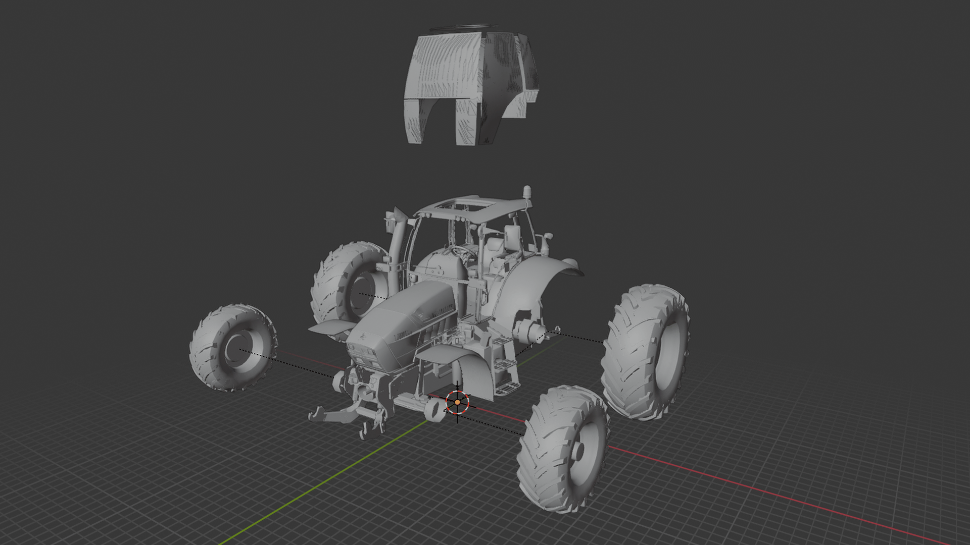 Lamborghini R6 125 DCR Tractor STL 3D Print Model