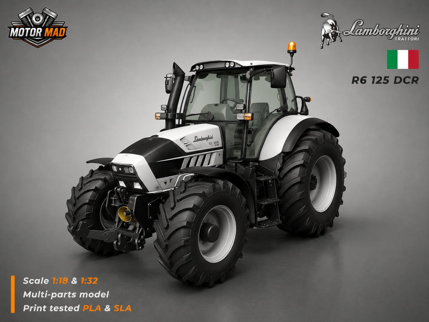 Lamborghini R6 125 DCR Tractor STL 3D Print Model