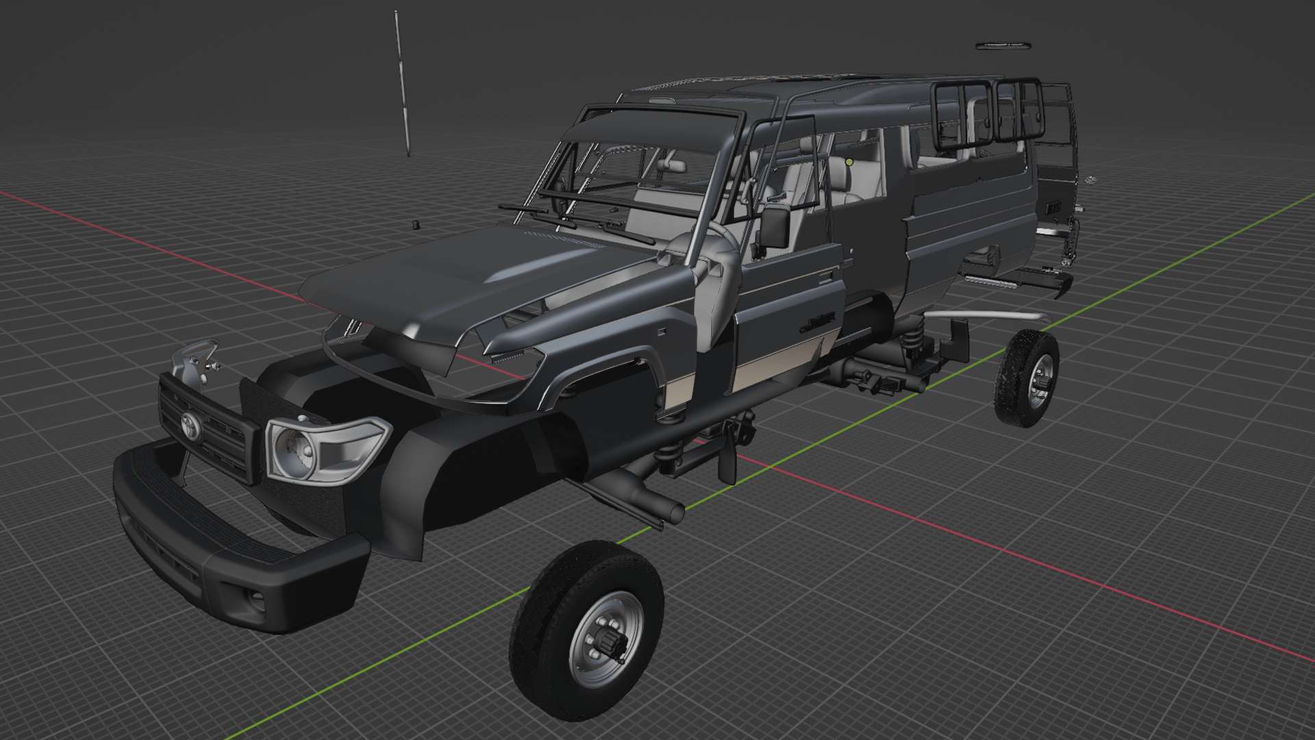Toyota Land Cruiser J78 Wagon STL 3D Print Model
