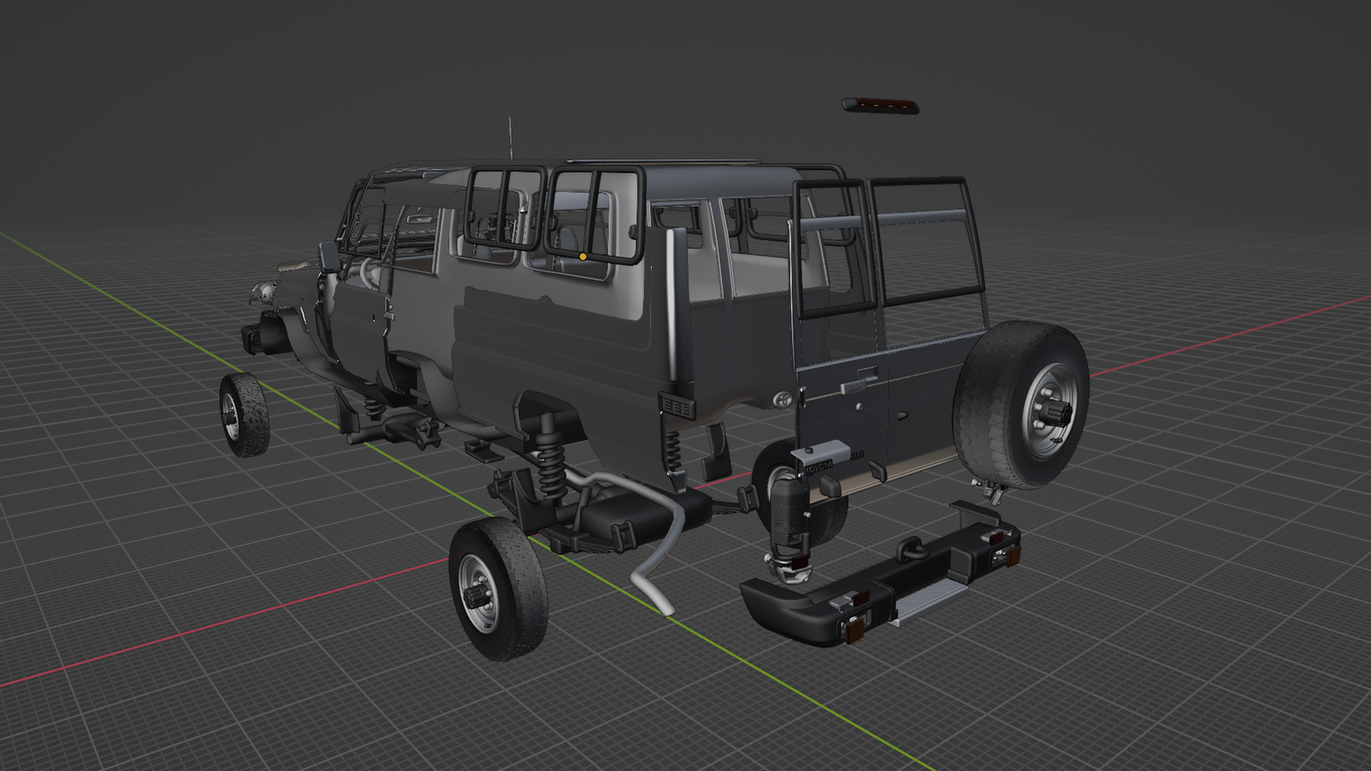 Toyota Land Cruiser J78 Wagon STL 3D Print Model