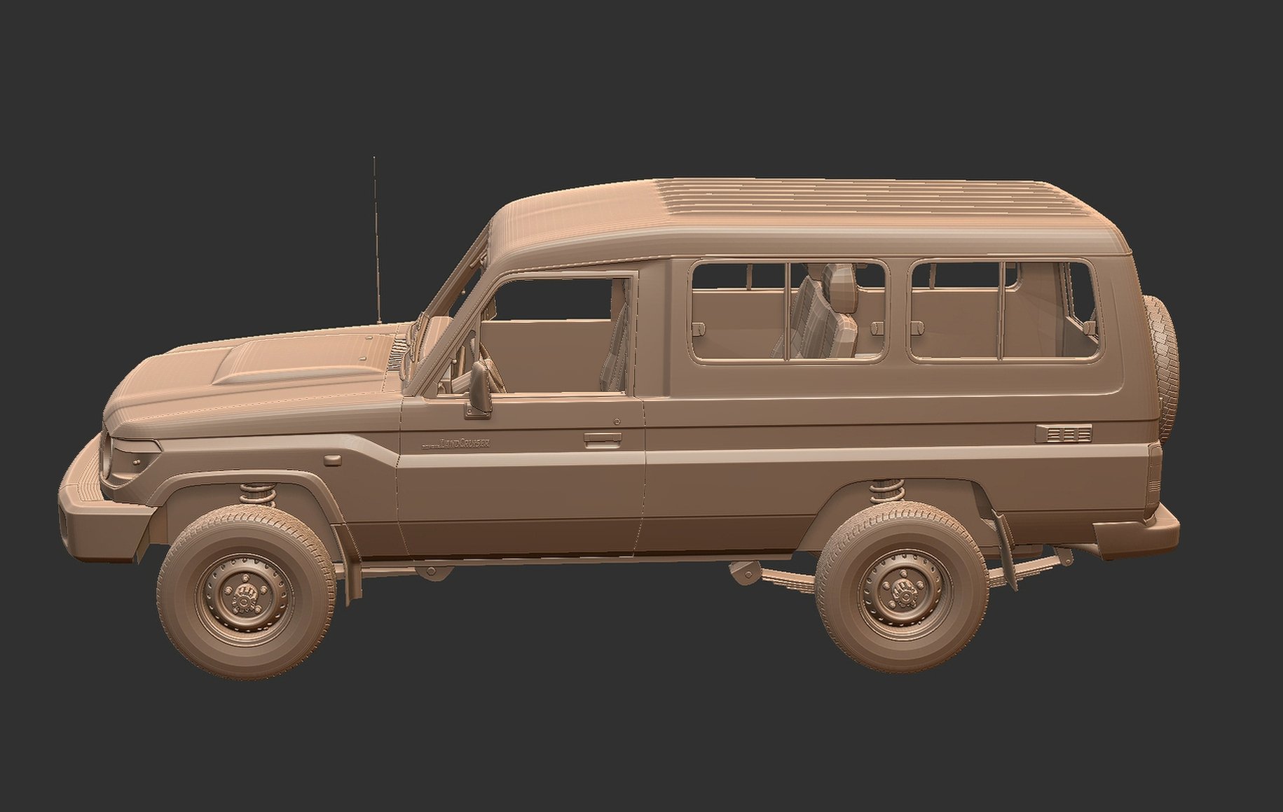 Toyota Land Cruiser J78 Wagon STL 3D Print Model