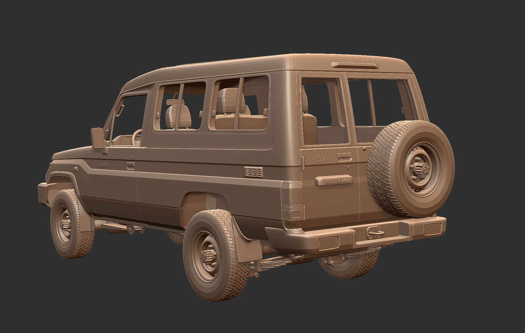 Toyota Land Cruiser J78 Wagon STL 3D Print Model