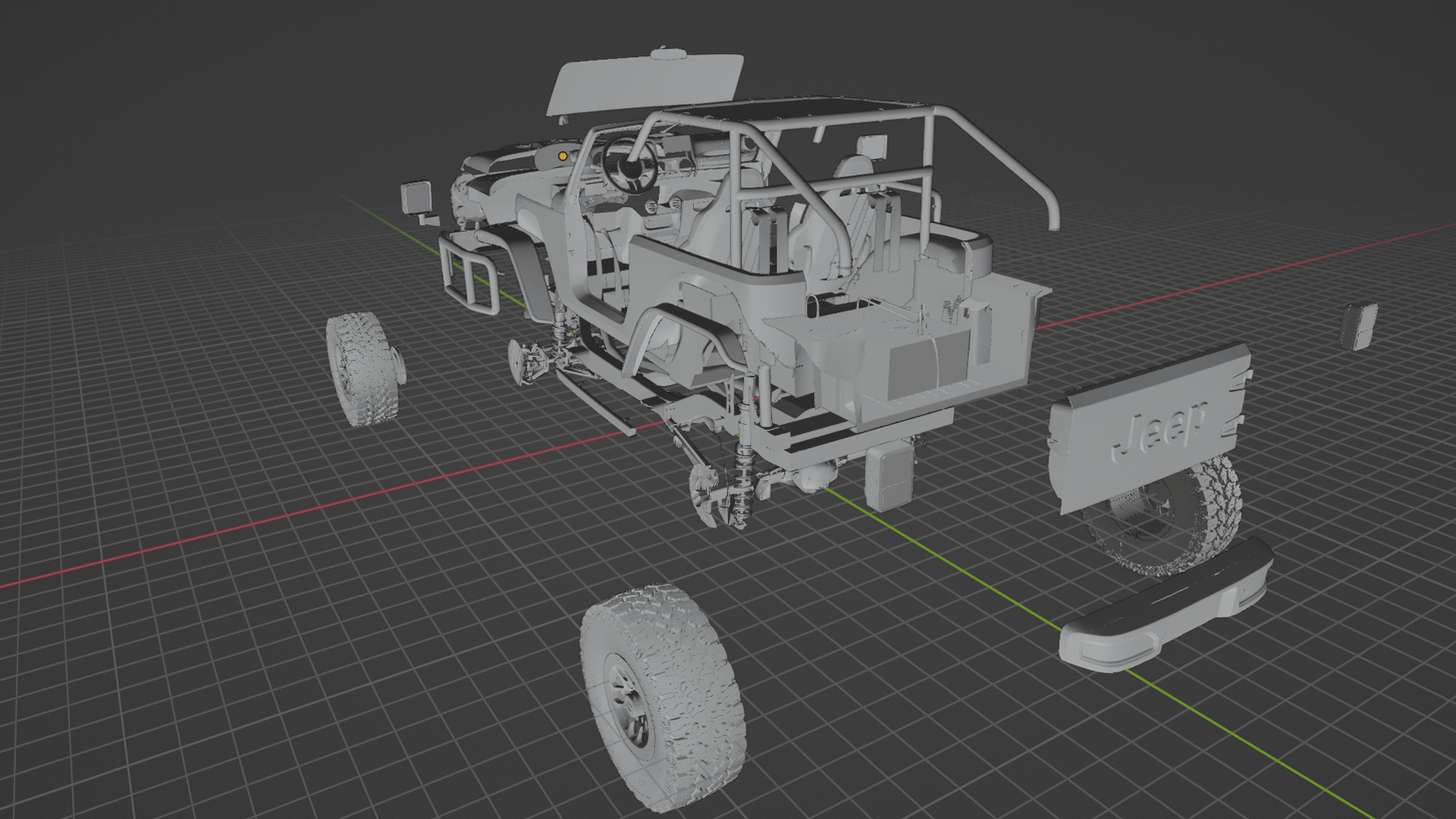 Jeep Wrangler Trailcat 2017 Concept STL 3D Print Model