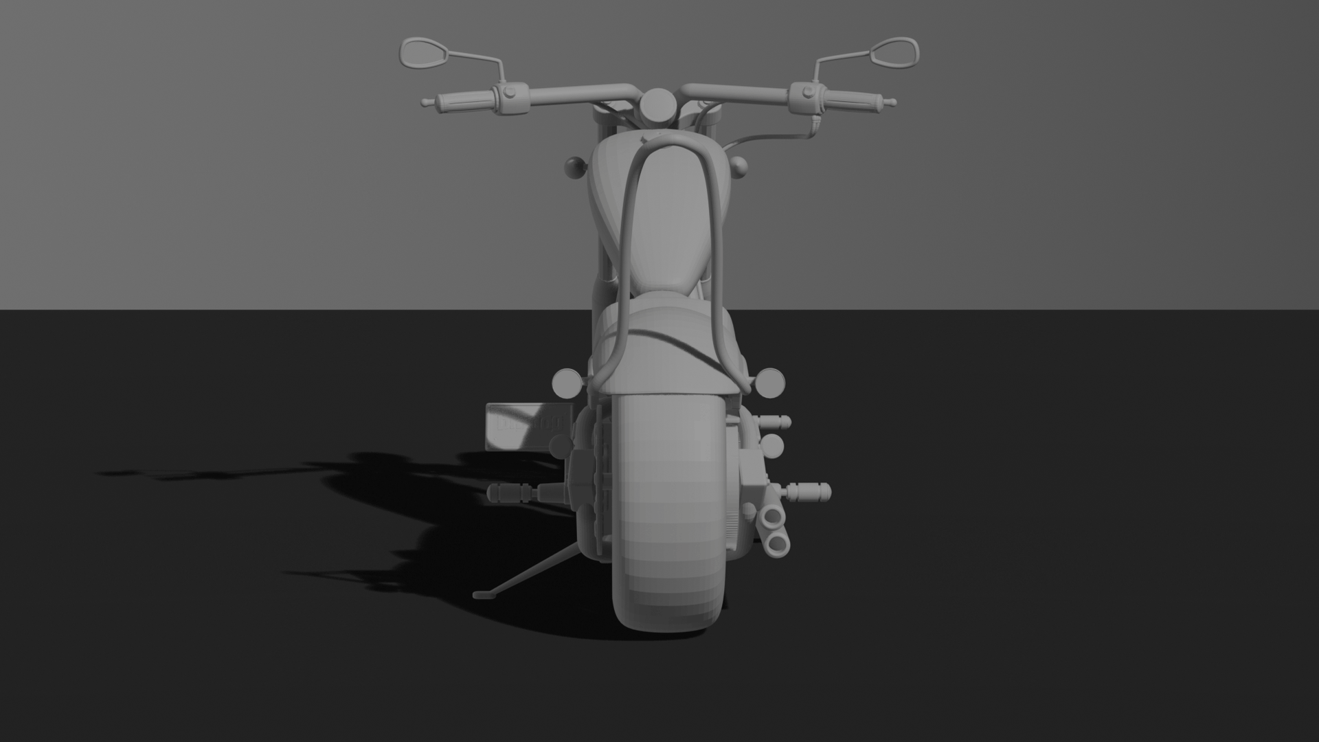 Big Dog Motorcycles Custom Chopper STL 3D Print Model