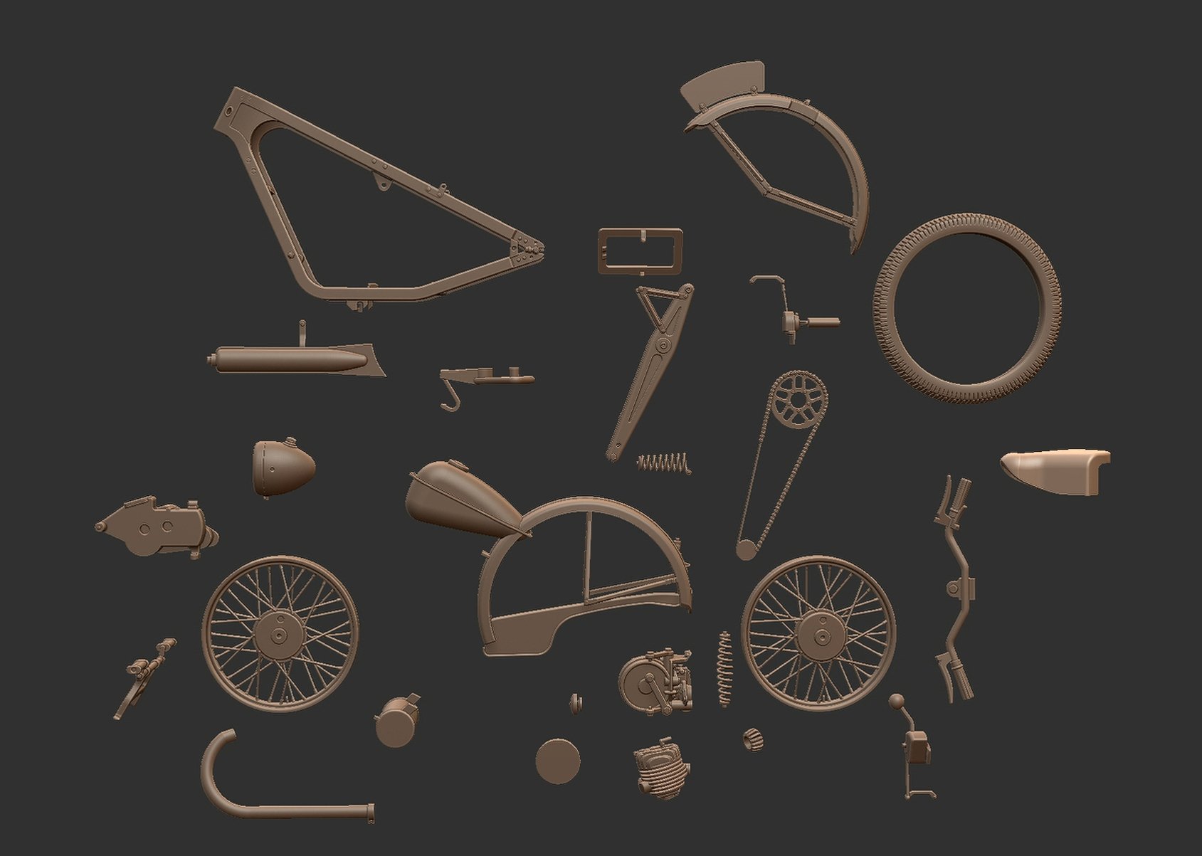 CZ 250 Sport 1939 STL 3D Print Model
