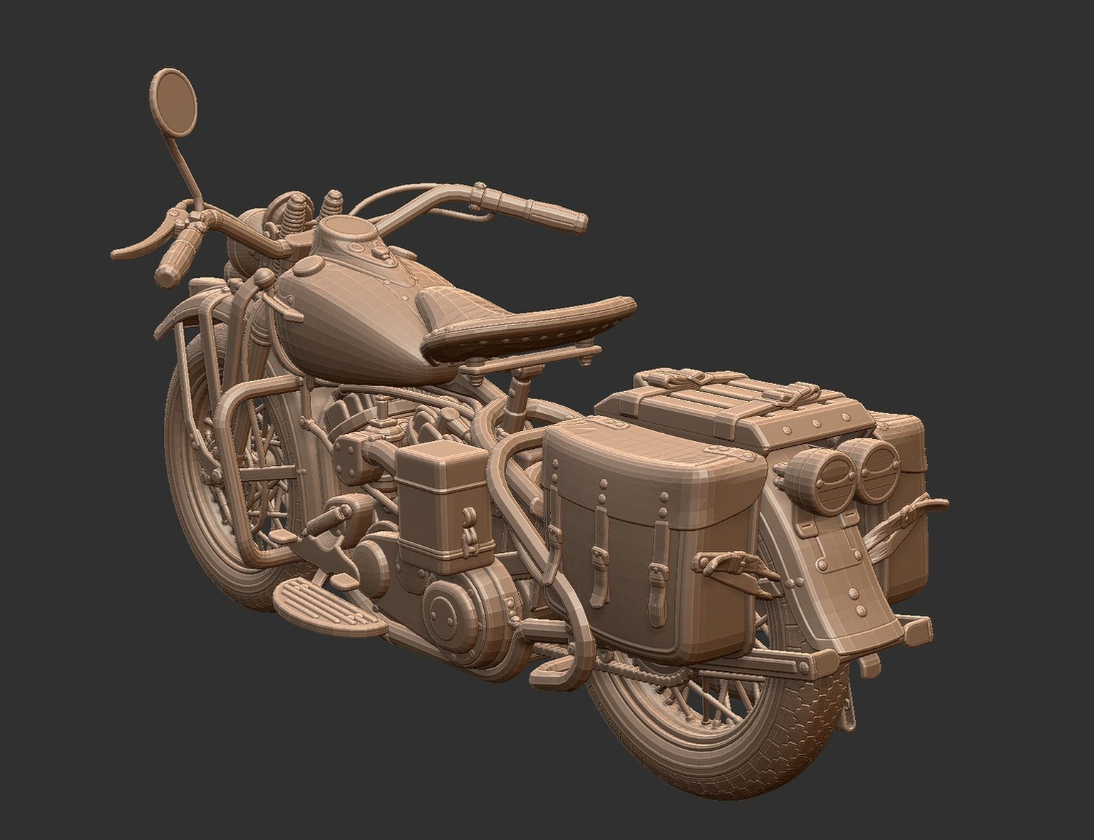 Harley-Davidson WLA 1942 STL 3D Print Model