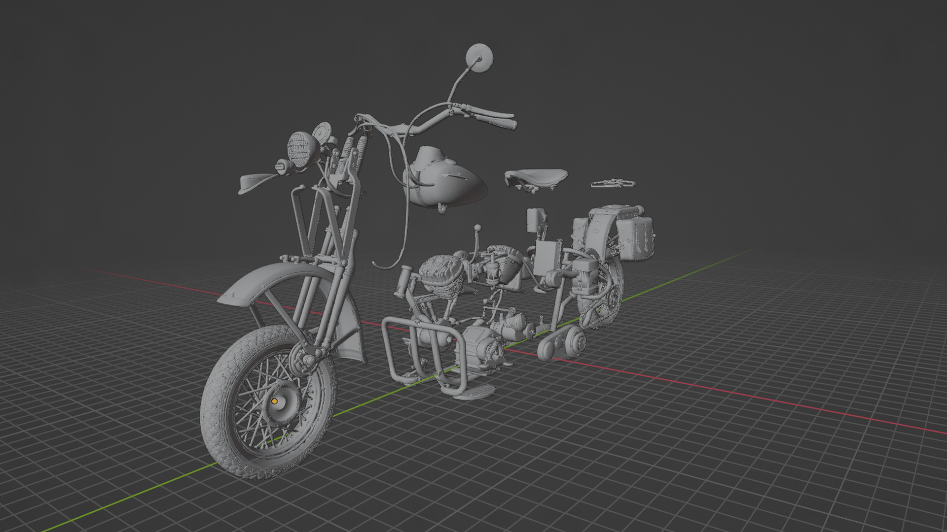 Harley-Davidson WLA 1942 STL 3D Print Model