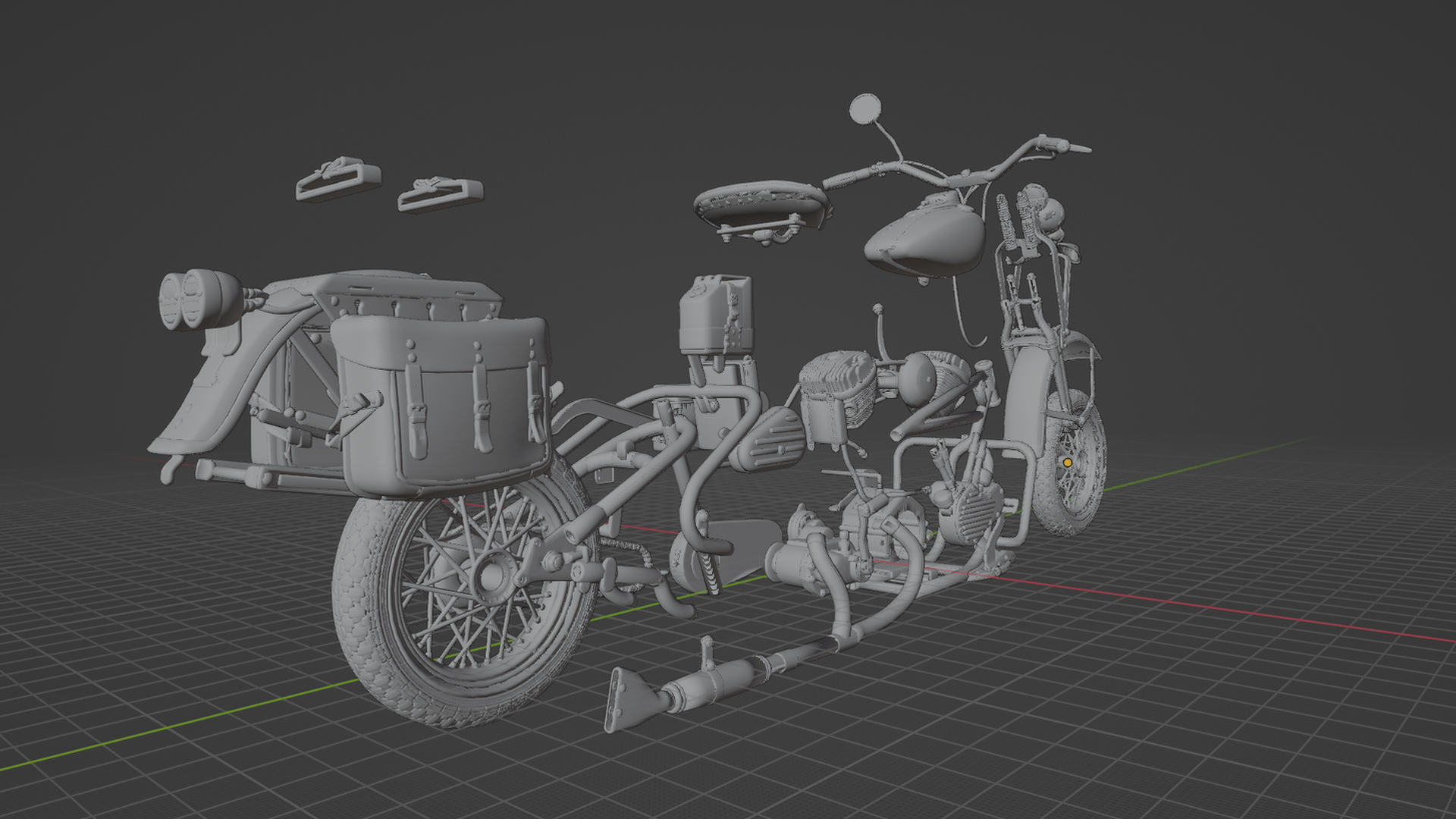 Harley-Davidson WLA 1942 STL 3D Print Model