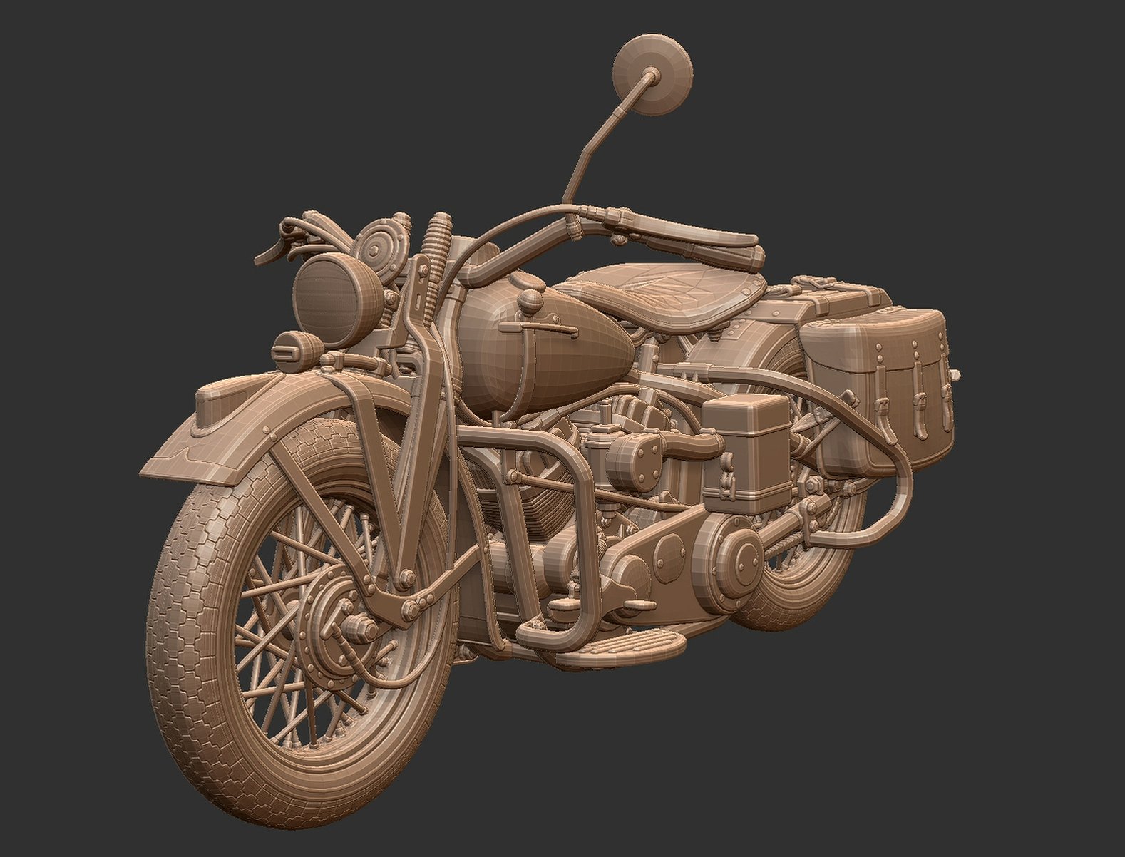 Harley-Davidson WLA 1942 STL 3D Print Model