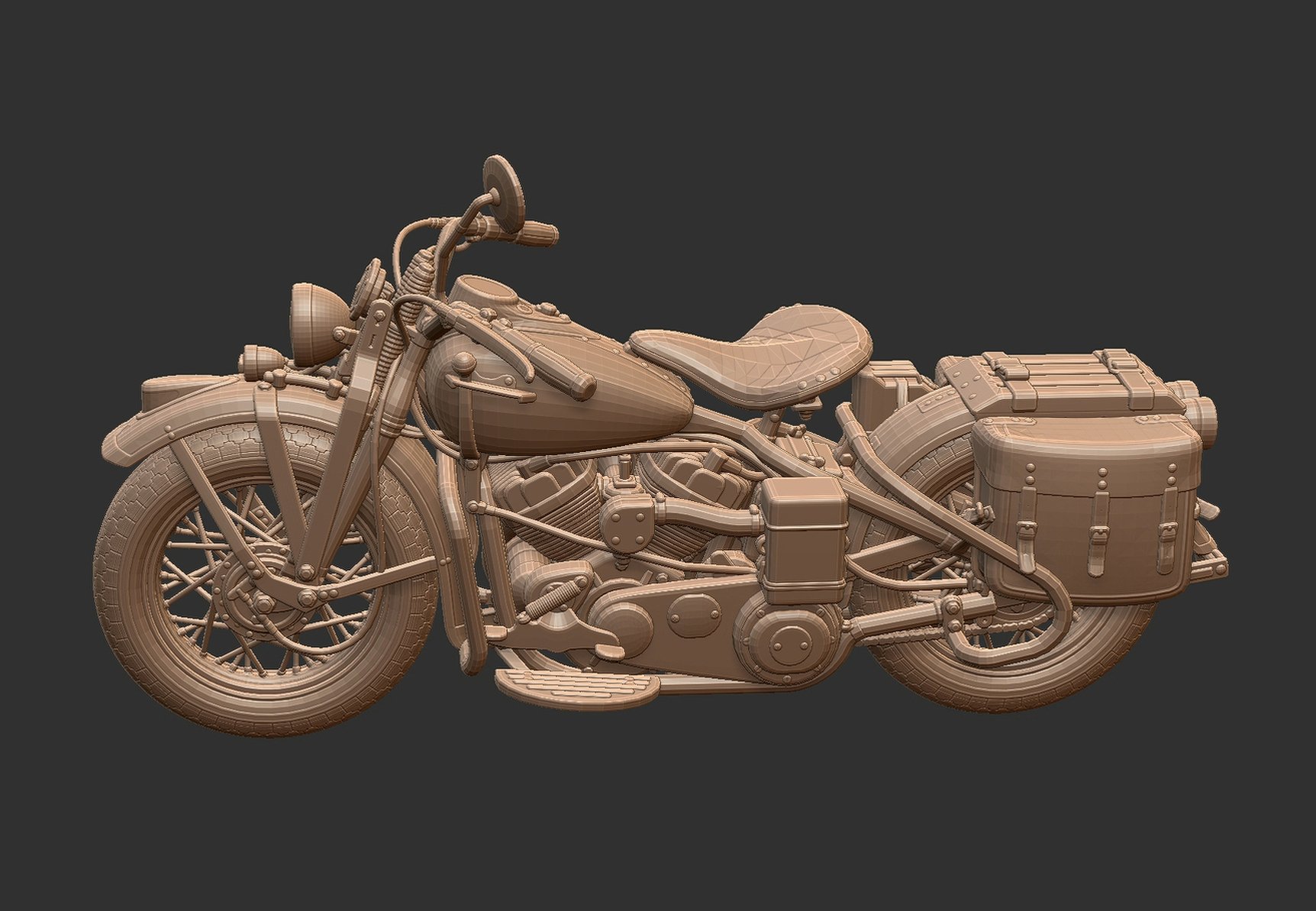 Harley-Davidson WLA 1942 STL 3D Print Model