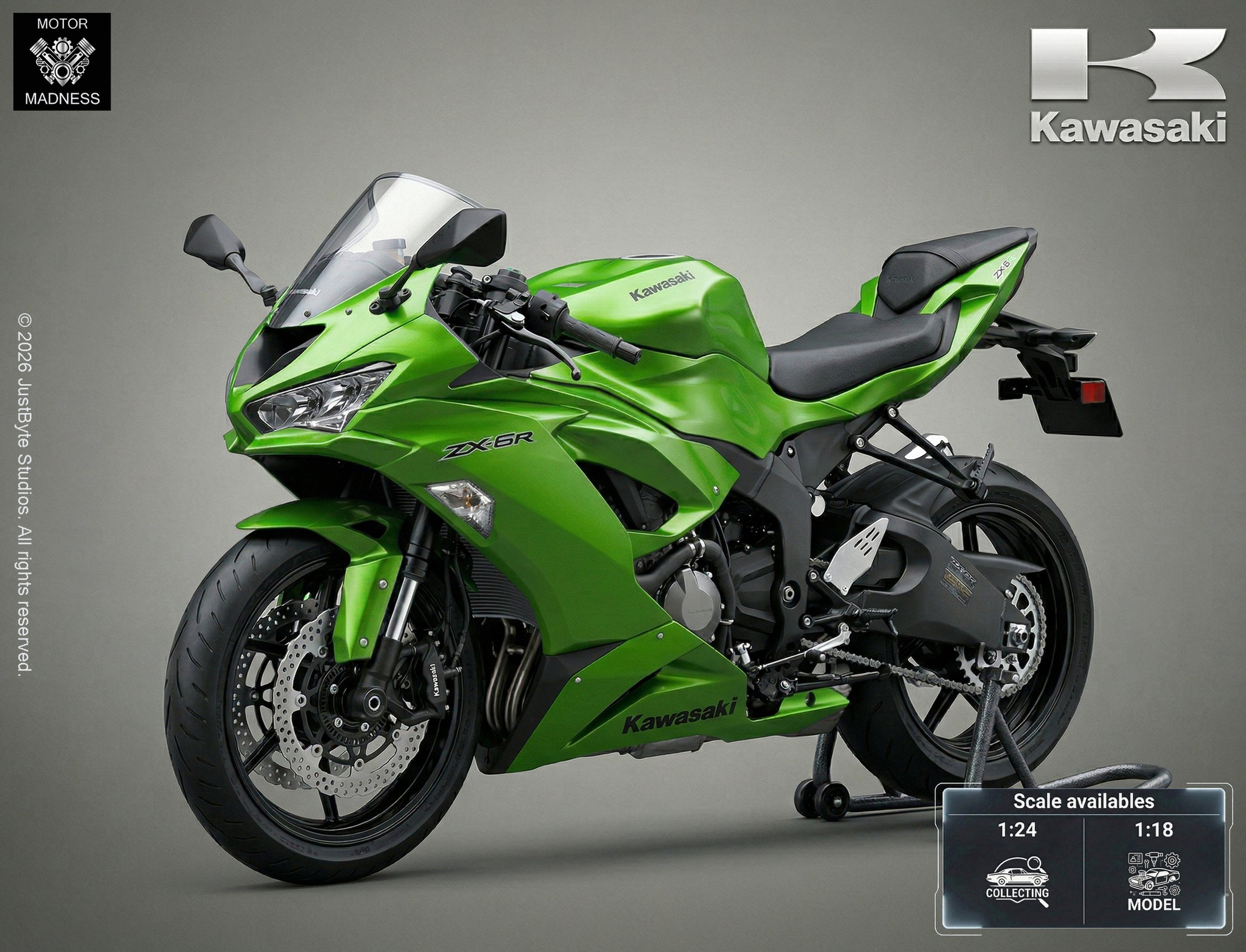Kawasaki ZX-6R STL 3D Print Model