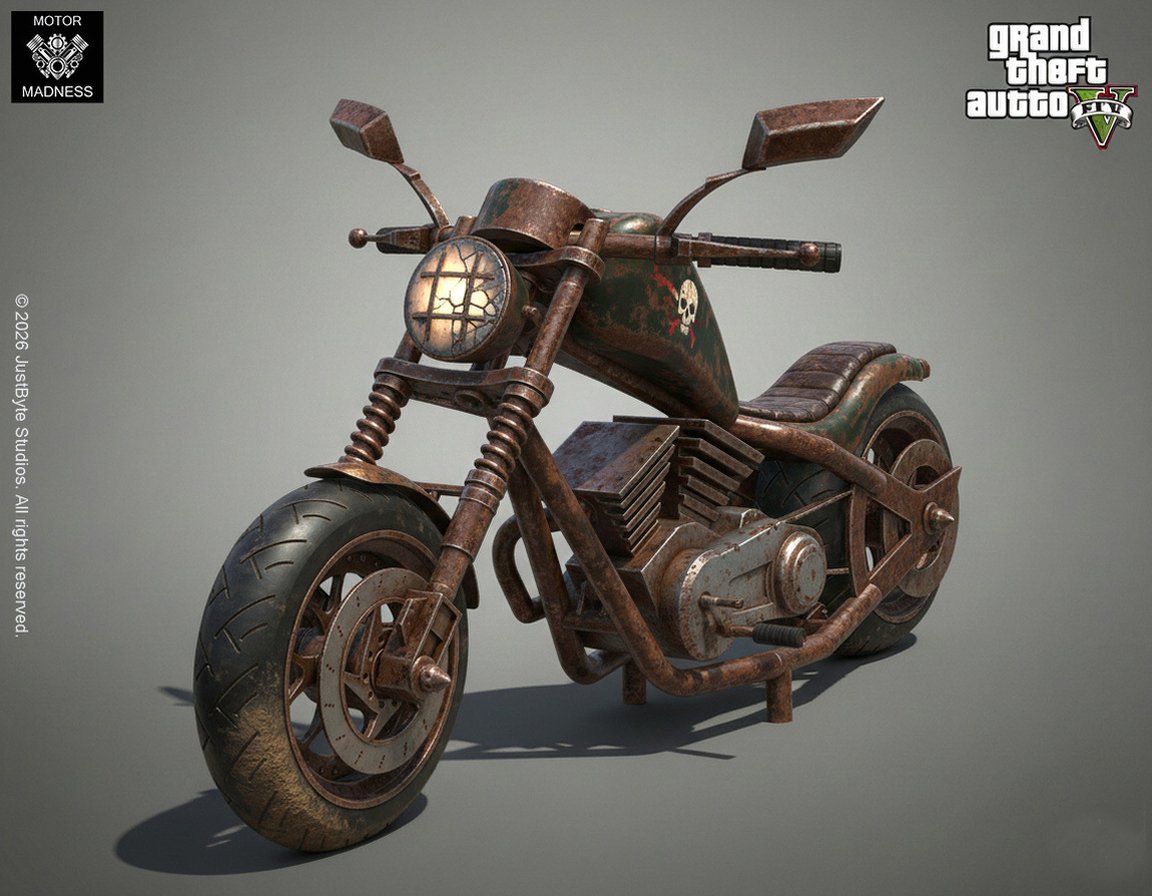 Zombie Chopper GTA V STL 3D Print Model