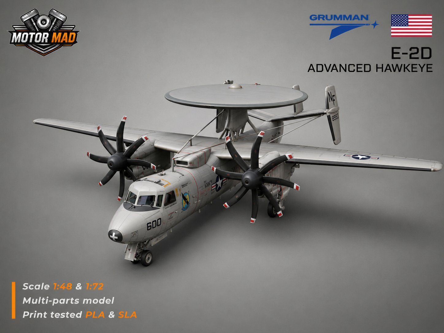 Grumman E-2D Advanced Hawkeye STL 3D Print Model