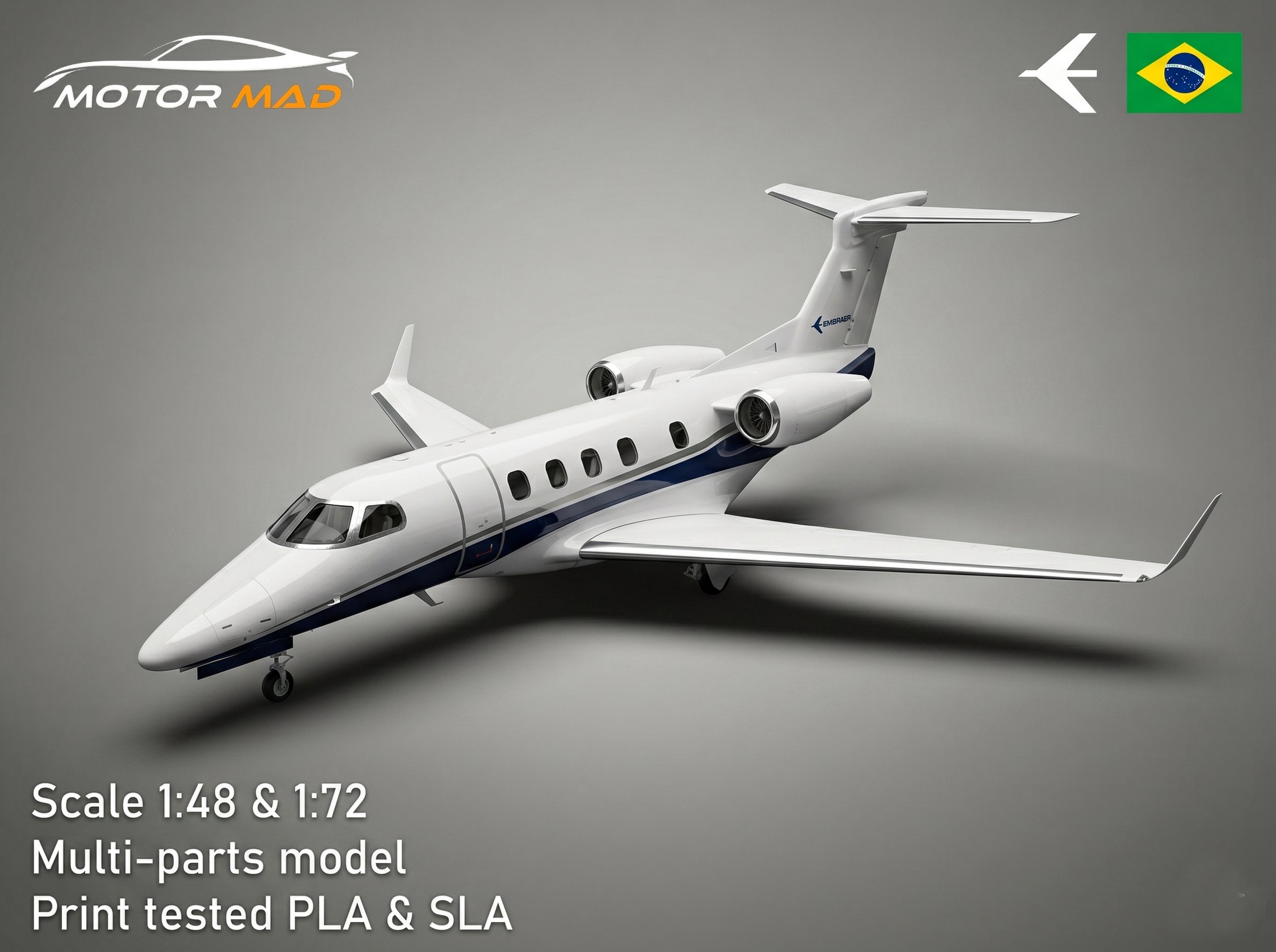 Embraer Phenom 300E STL 3D Print Model