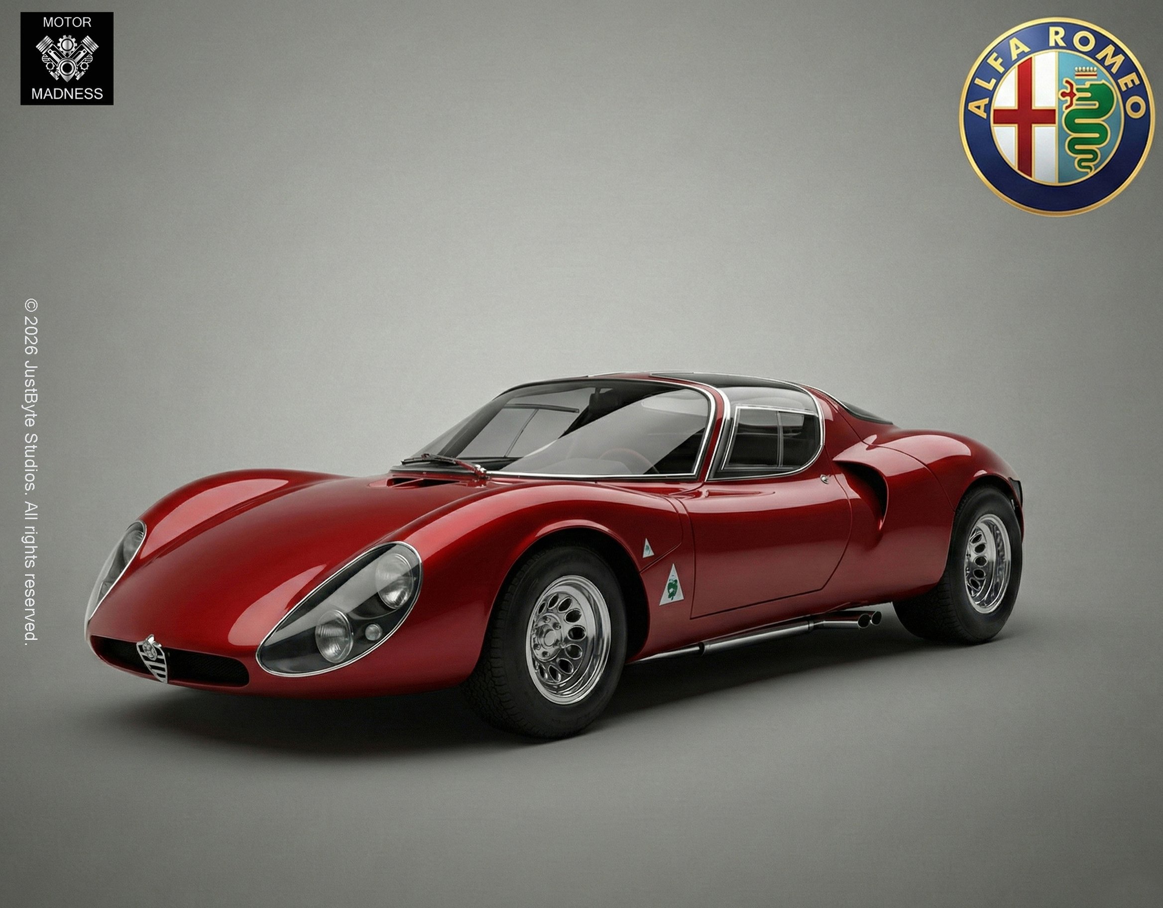 Alfa Romeo Tipo 33 Stradale 1967 STL 3D Print Model