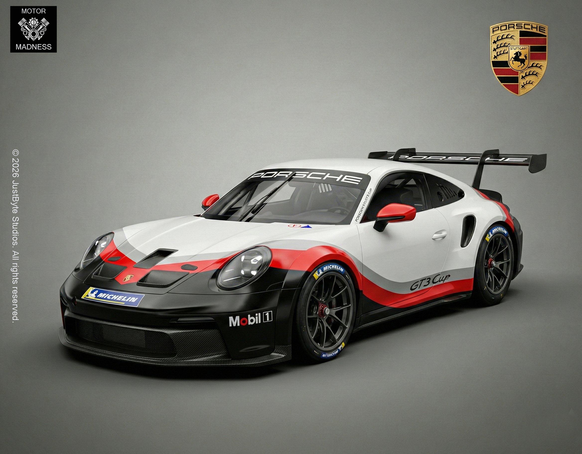 Porsche 911 GT3 Cup 992 STL 3D Print Model