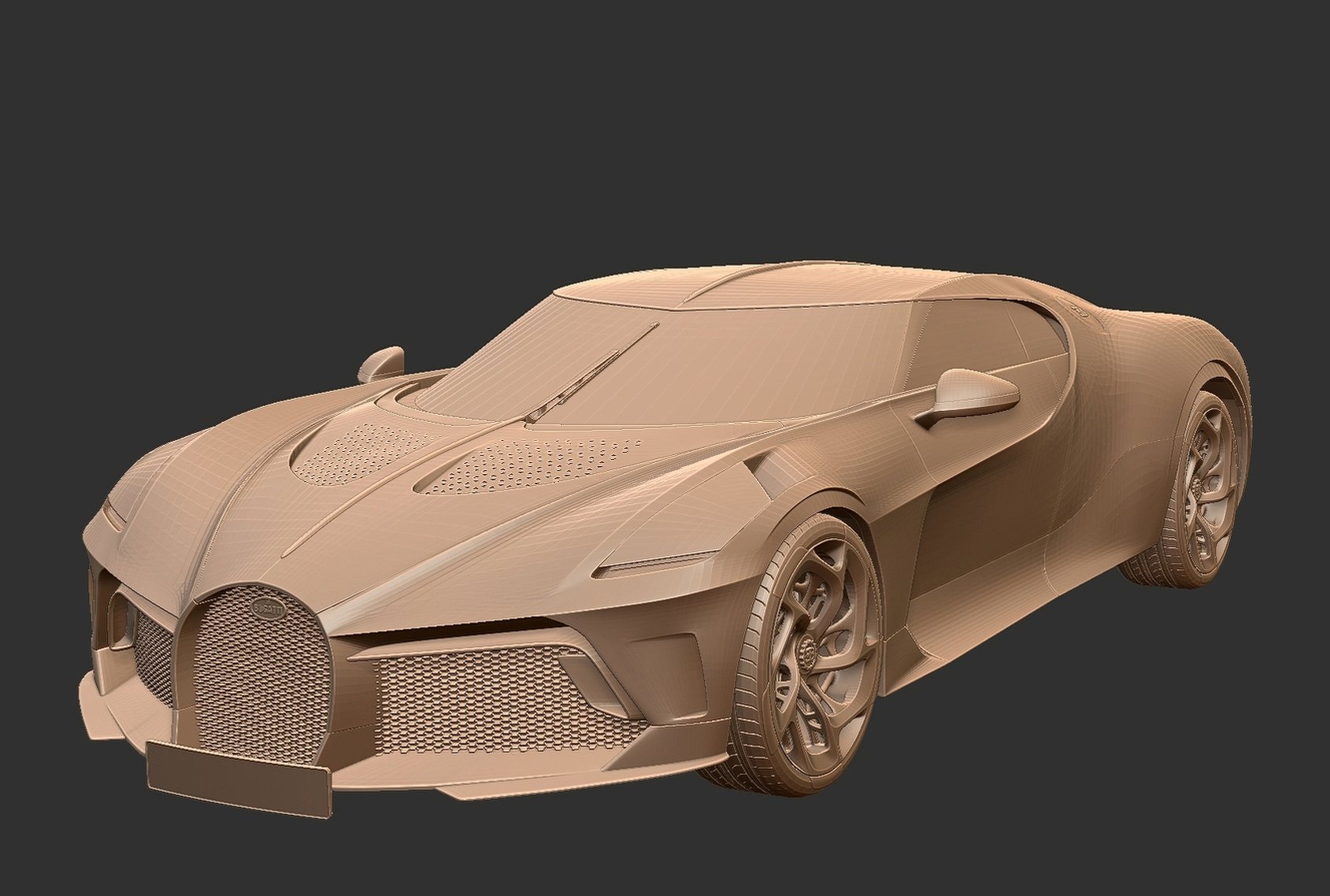 Bugatti La Voiture Noire STL 3D Print Model