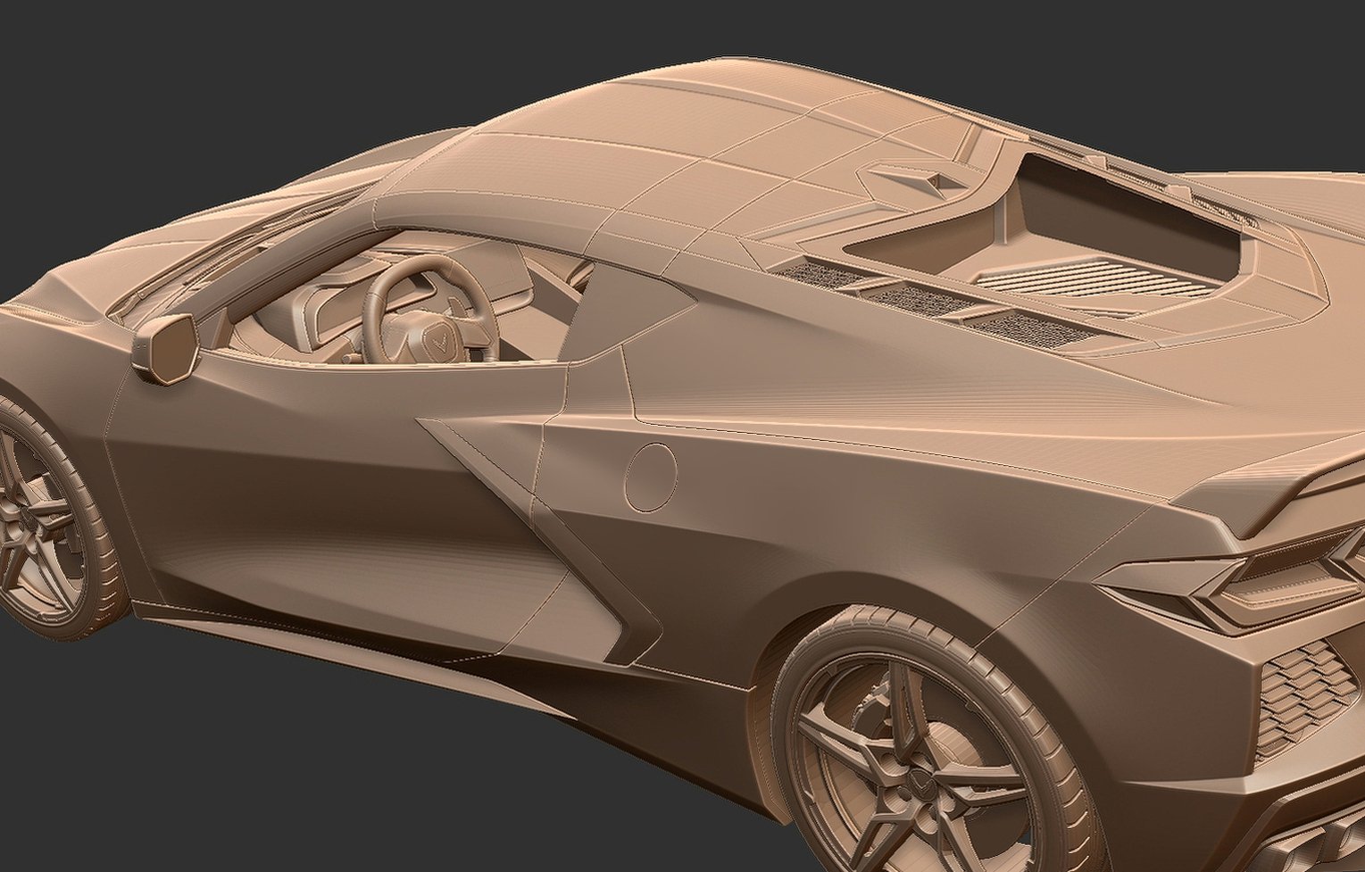 Chevrolet Corvette C8 STL 3D Print Model