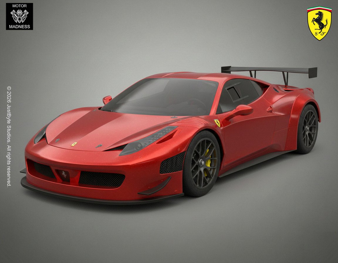Ferrari 458 Italia GT3 STL 3D Print Model