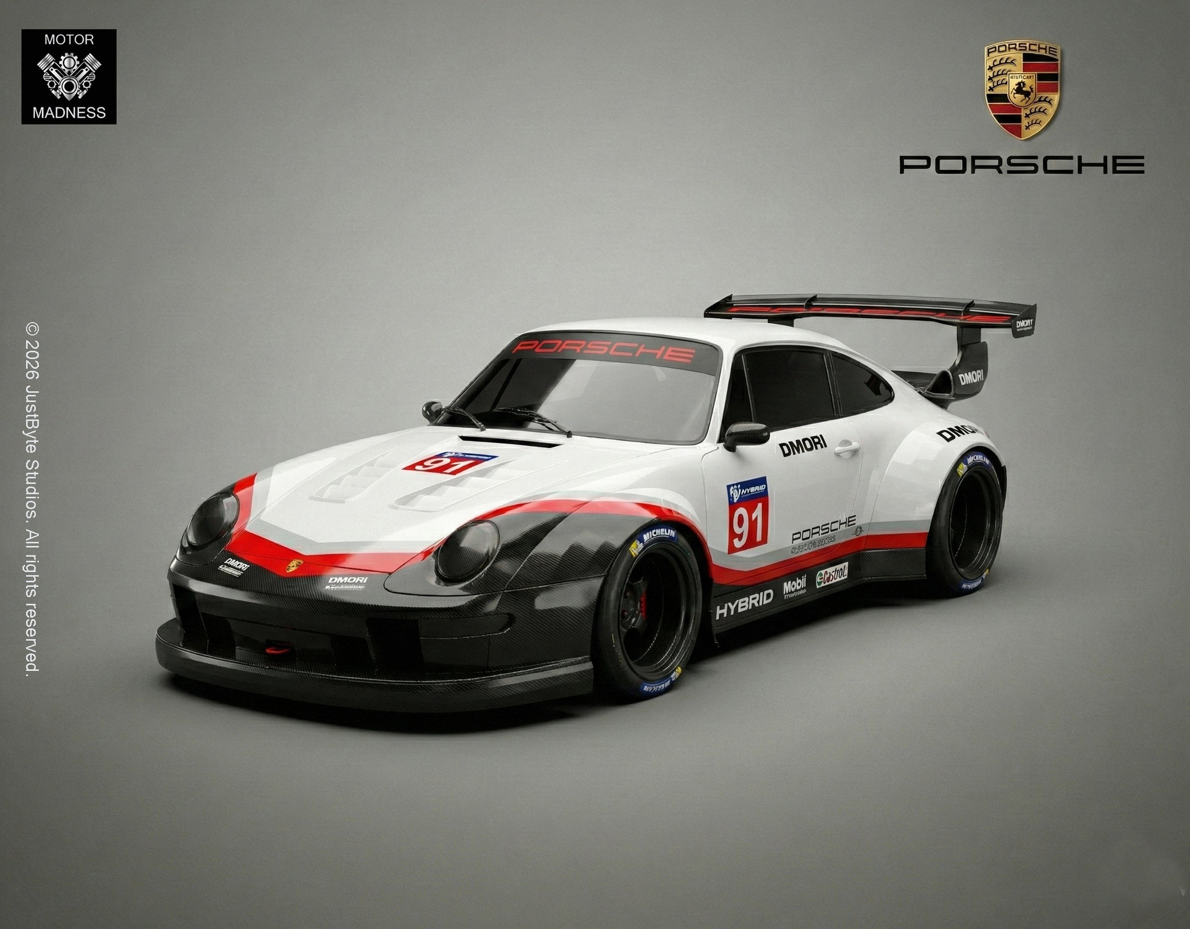Porsche 911 RSR STL 3D Print Model
