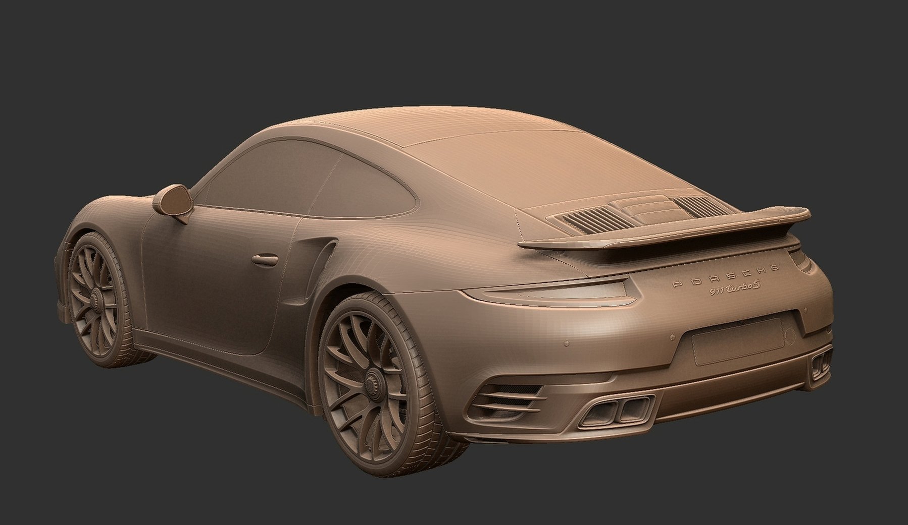 Porsche 911 Turbo S 2016 STL 3D Print Model