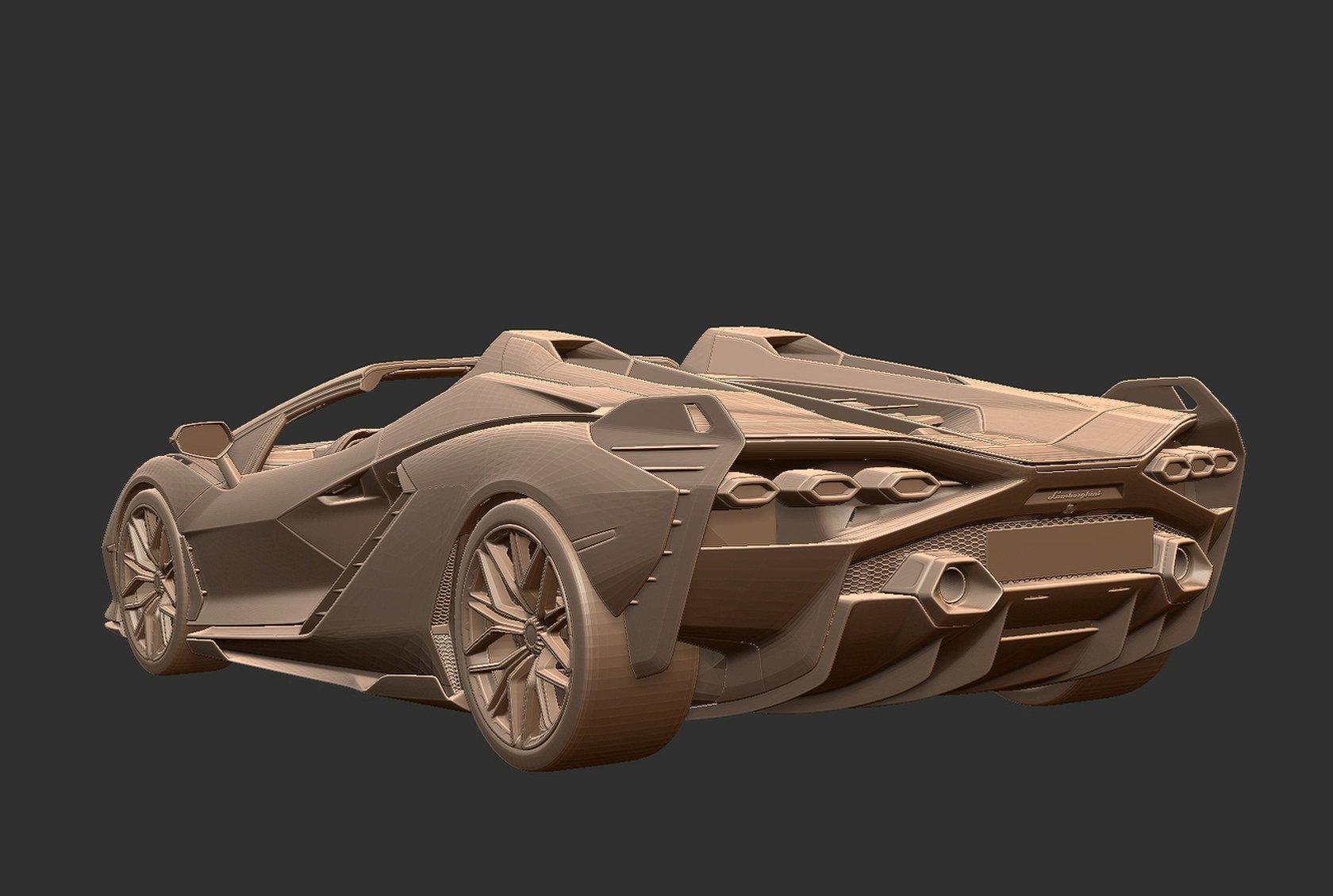 Lamborghini Sian Roadster STL 3D Print Model