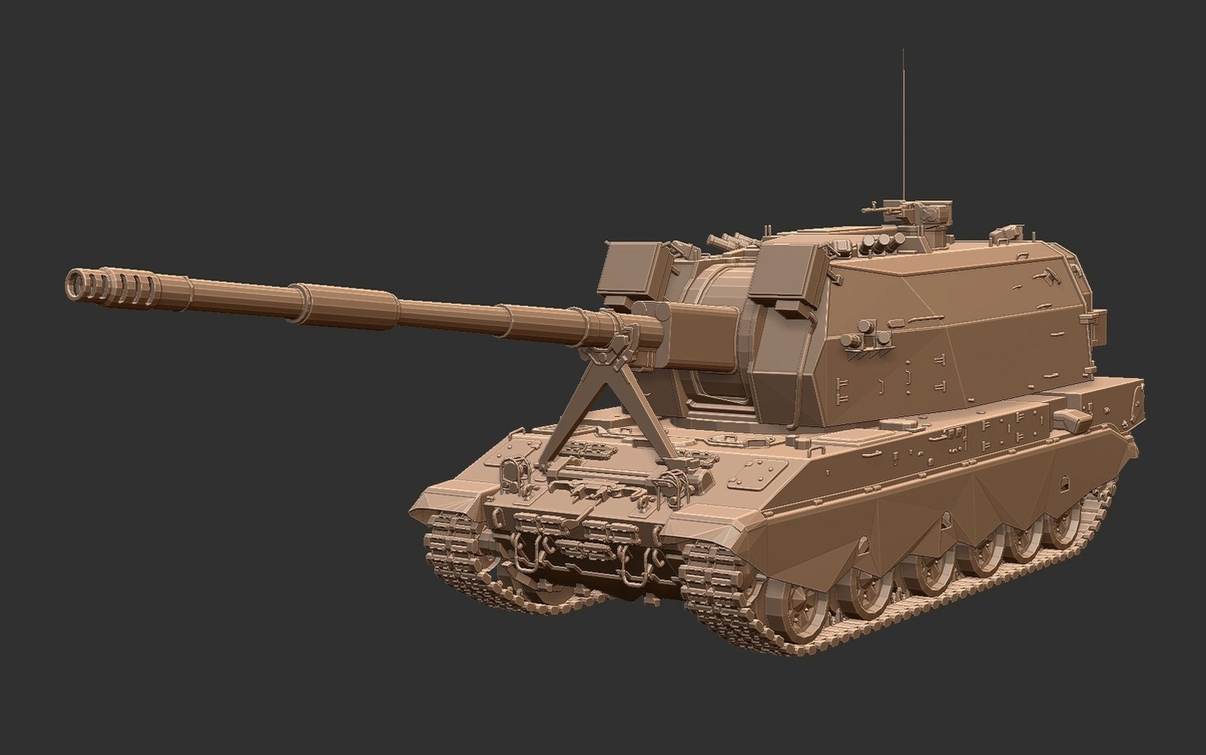 2S35 Koalitsiya-SV Howitzer STL 3D Print Model
