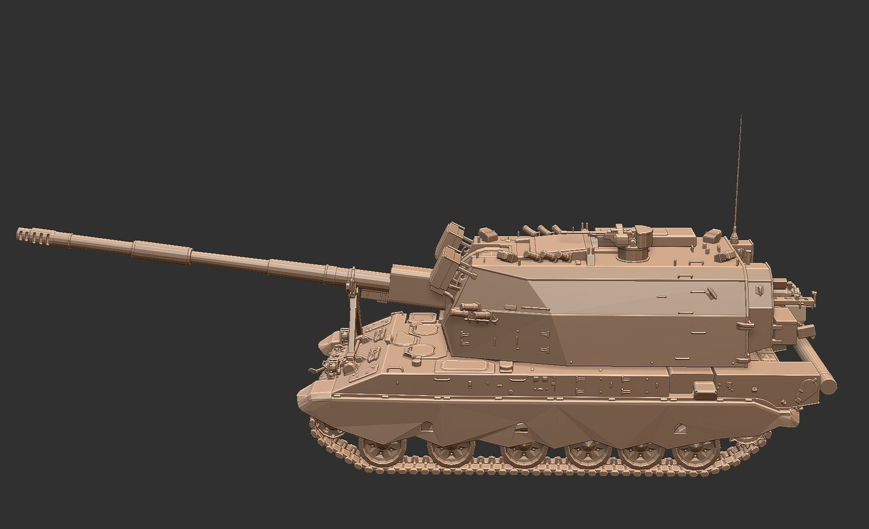 2S35 Koalitsiya-SV Howitzer STL 3D Print Model