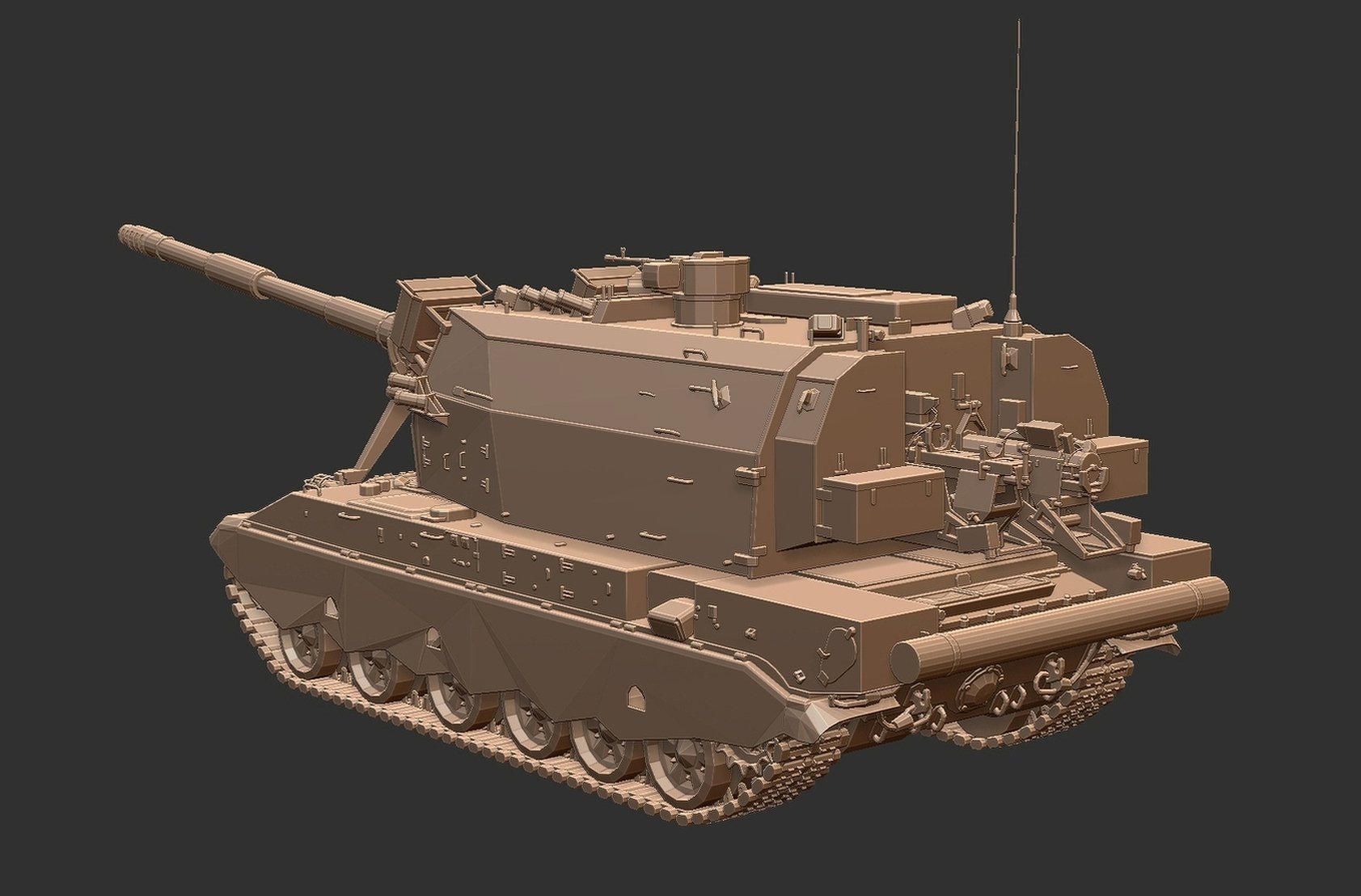 2S35 Koalitsiya-SV Howitzer STL 3D Print Model