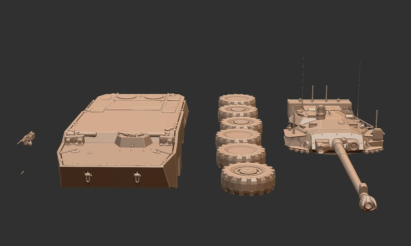 AMX-10 RCR Wheeled Tank Destroyer STL 3D Print Model
