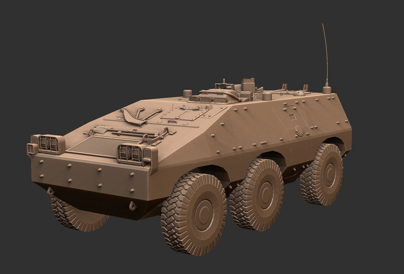 Iveco Puma 6x6 Armored Personnel Carrier STL 3D Print Model