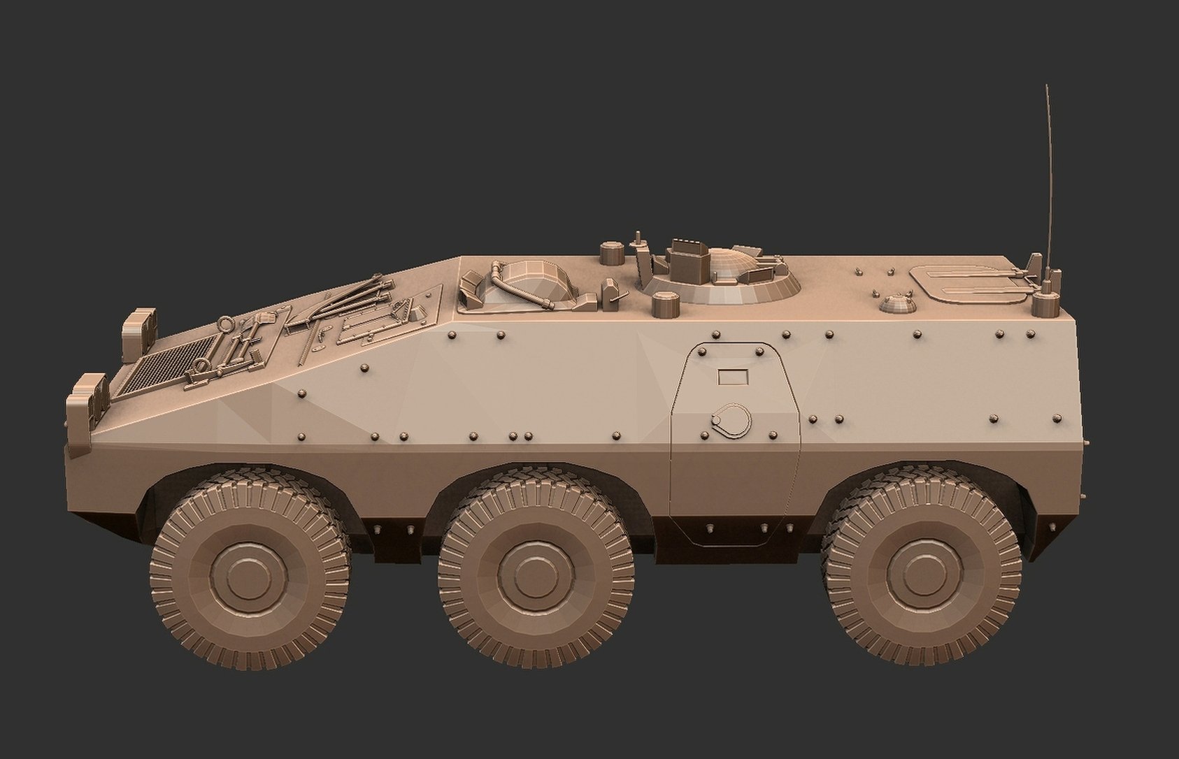 Iveco Puma 6x6 Armored Personnel Carrier STL 3D Print Model
