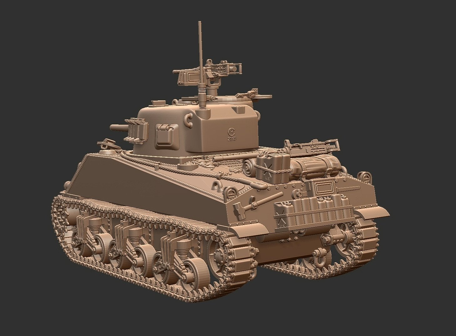 M4A2 Sherman 75mm STL 3D Print Model