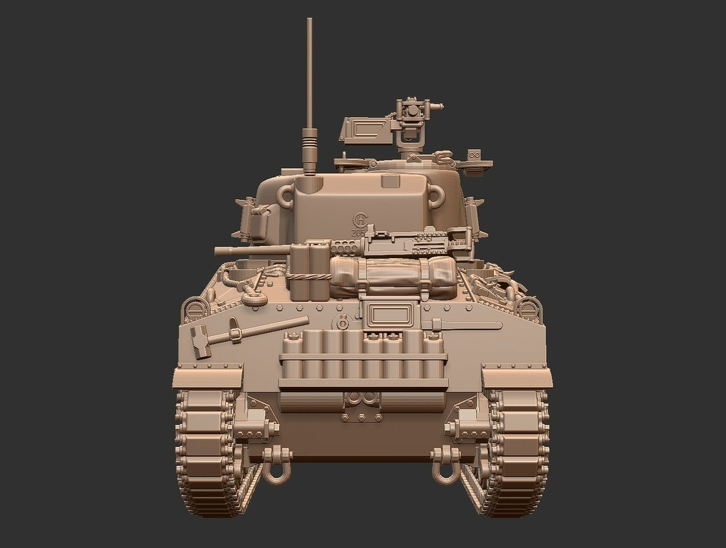 M4A2 Sherman 75mm STL 3D Print Model