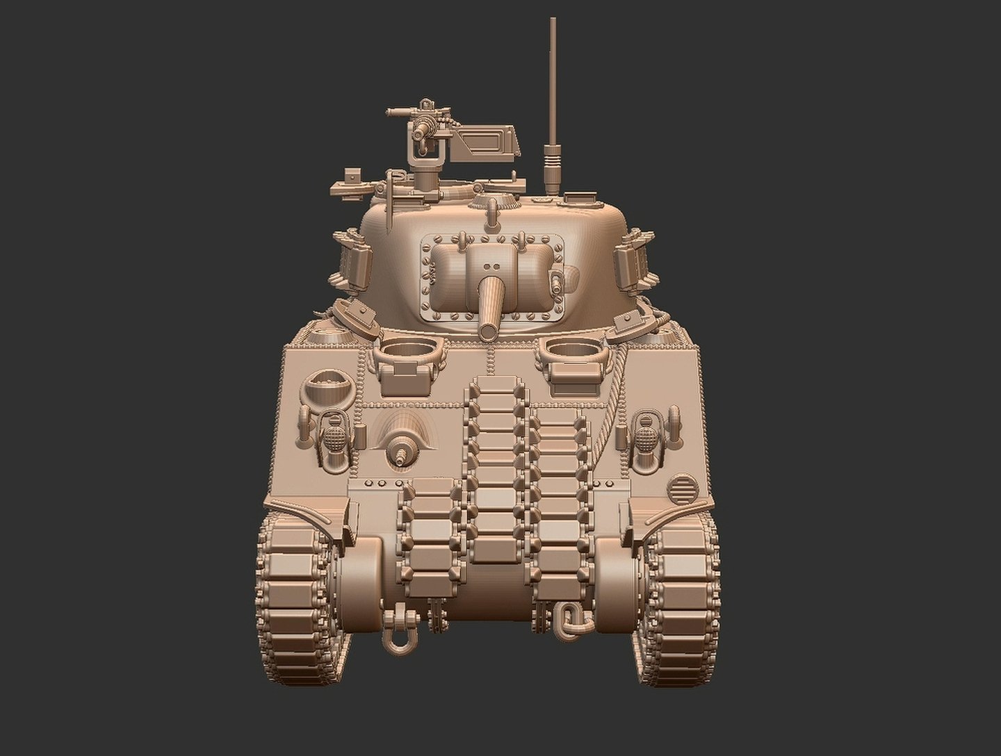 M4A2 Sherman 75mm STL 3D Print Model