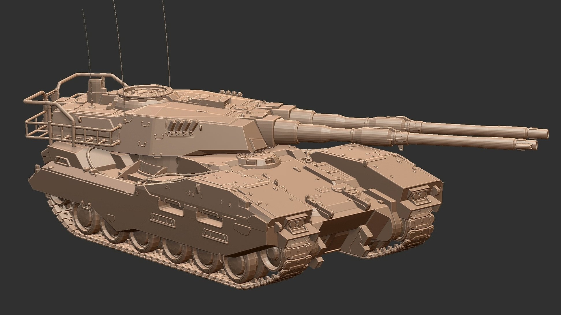Mammoth MBT Mk 1 Dual-Cannon Heavy Tank STL 3D Print Model