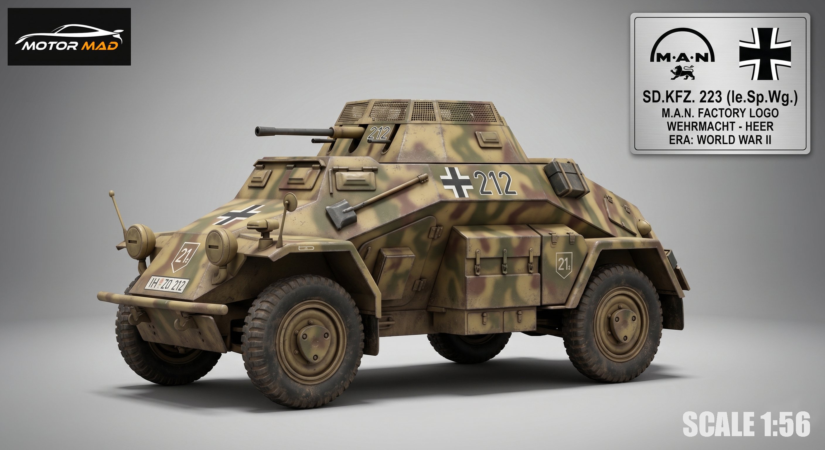 Sd.Kfz. 223 Armored Car STL 3D Print Model